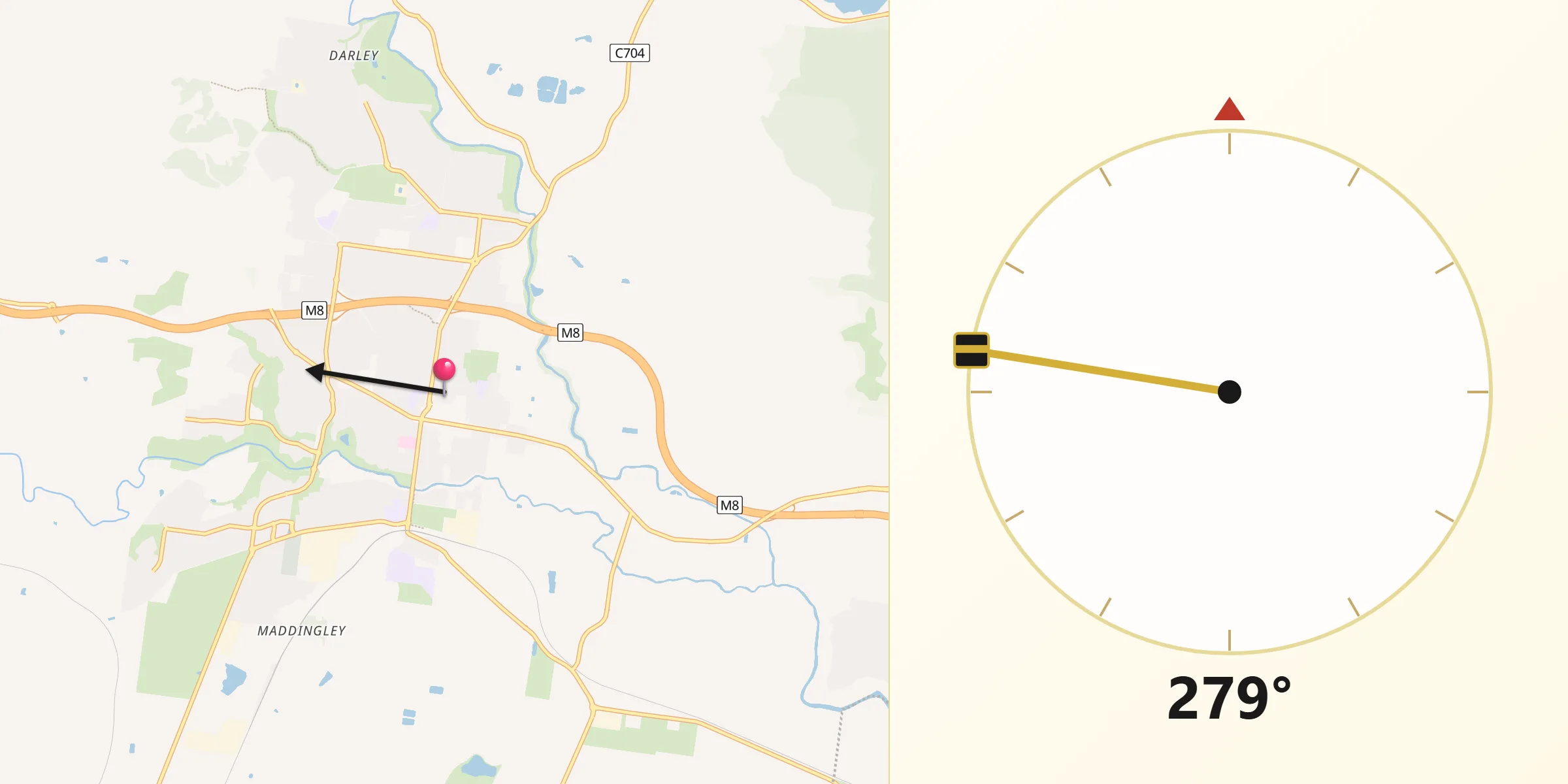Qibla Direction from Bacchus Marsh