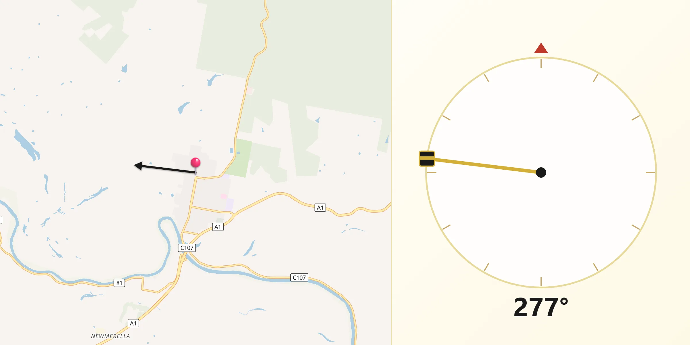Qibla Direction from Orbost