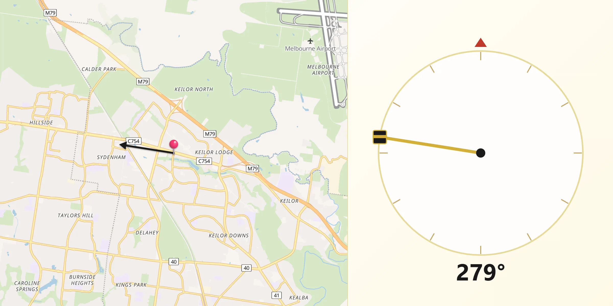 Qibla Direction from Taylors Lakes