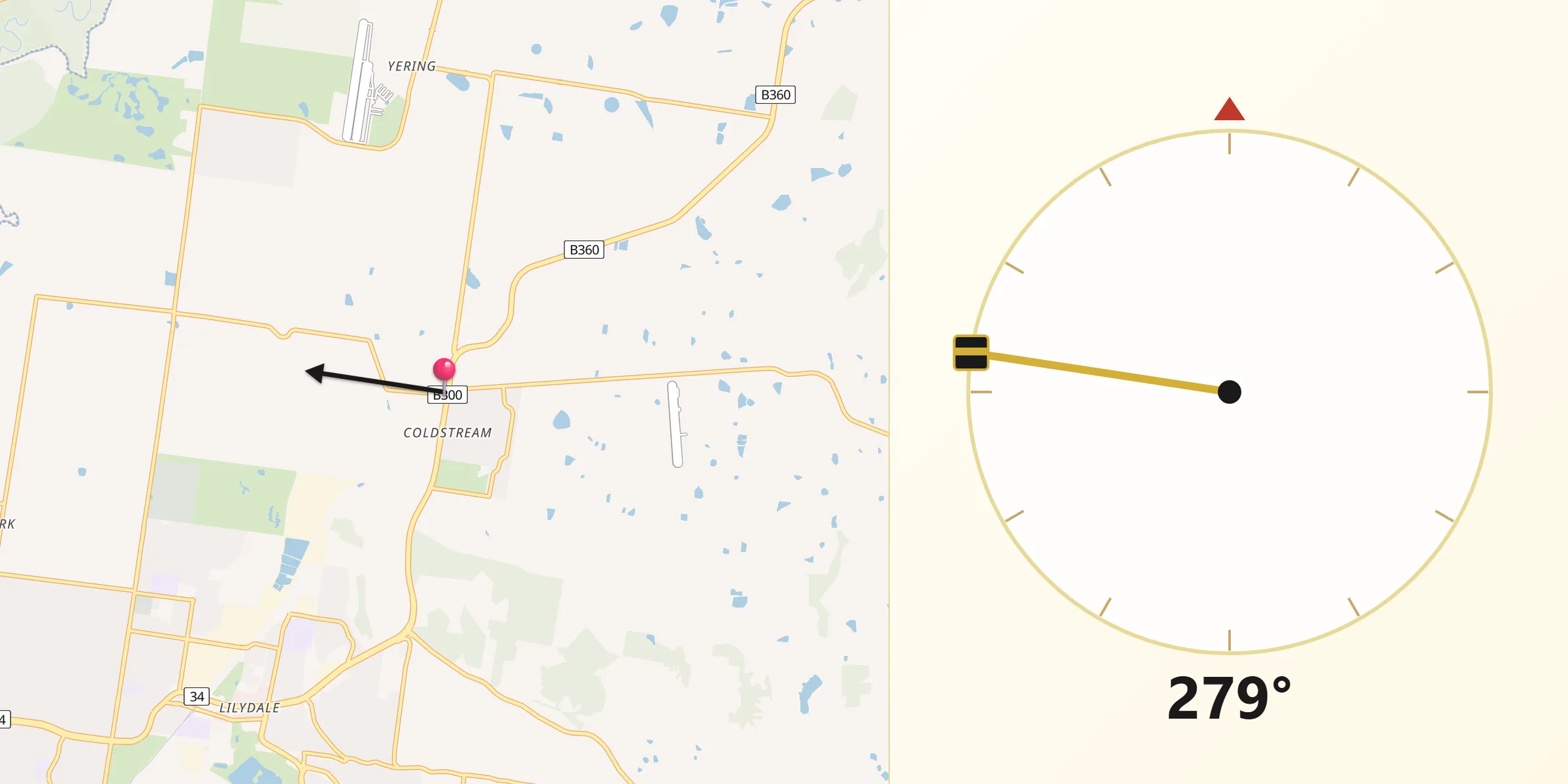 Qibla Direction from Coldstream