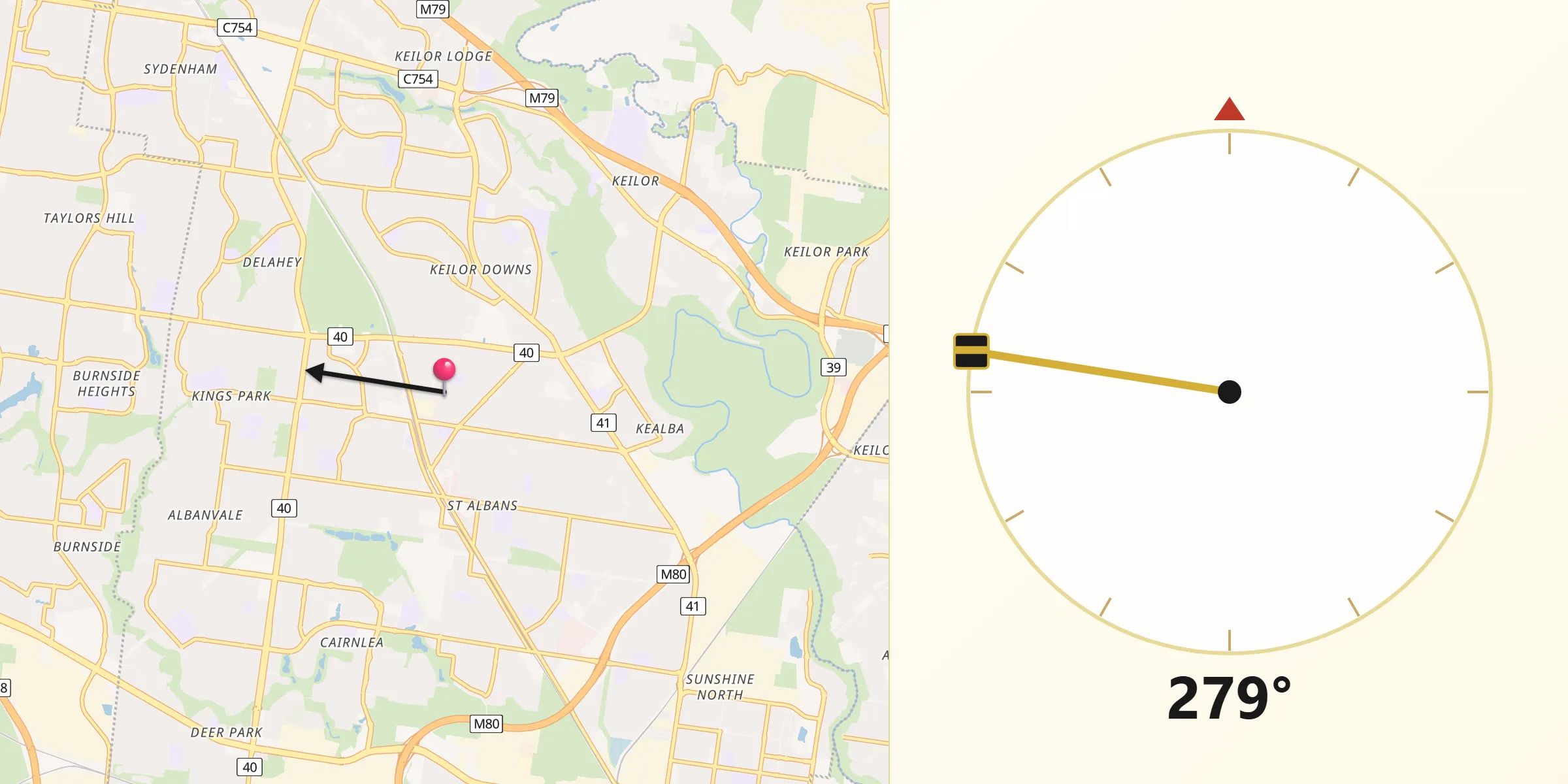 Qibla Direction from Saint Albans