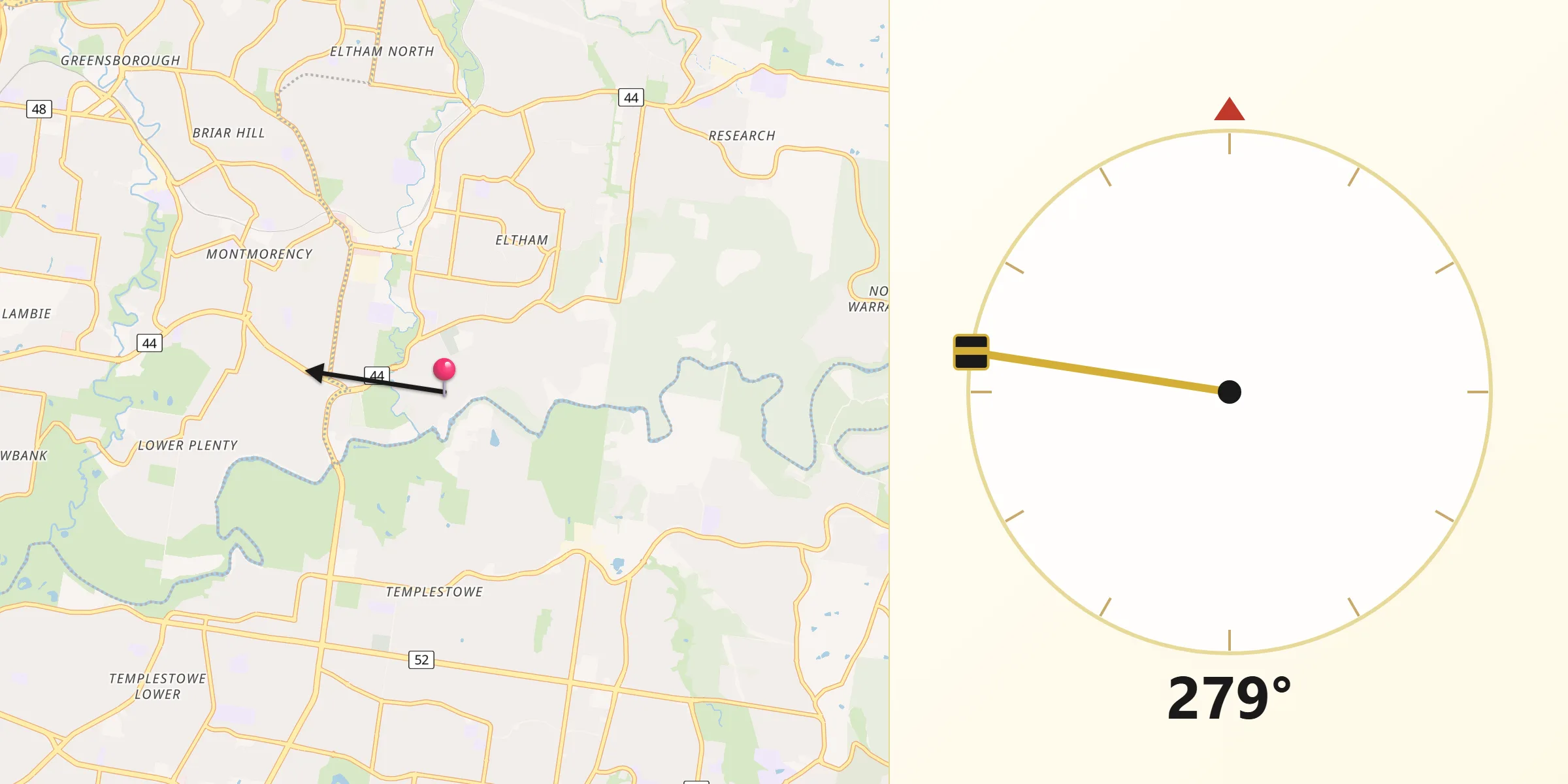 Qibla Direction from Eltham