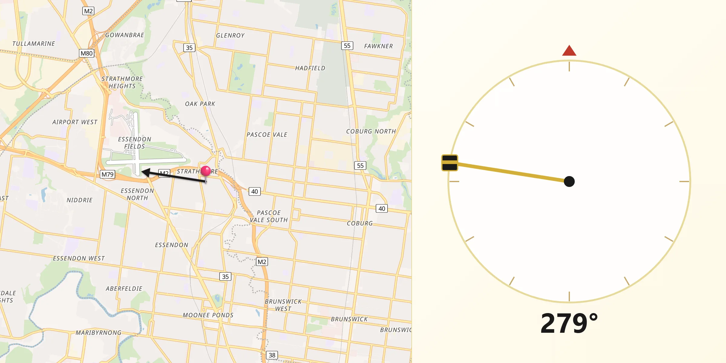 Qibla Direction from Strathmore