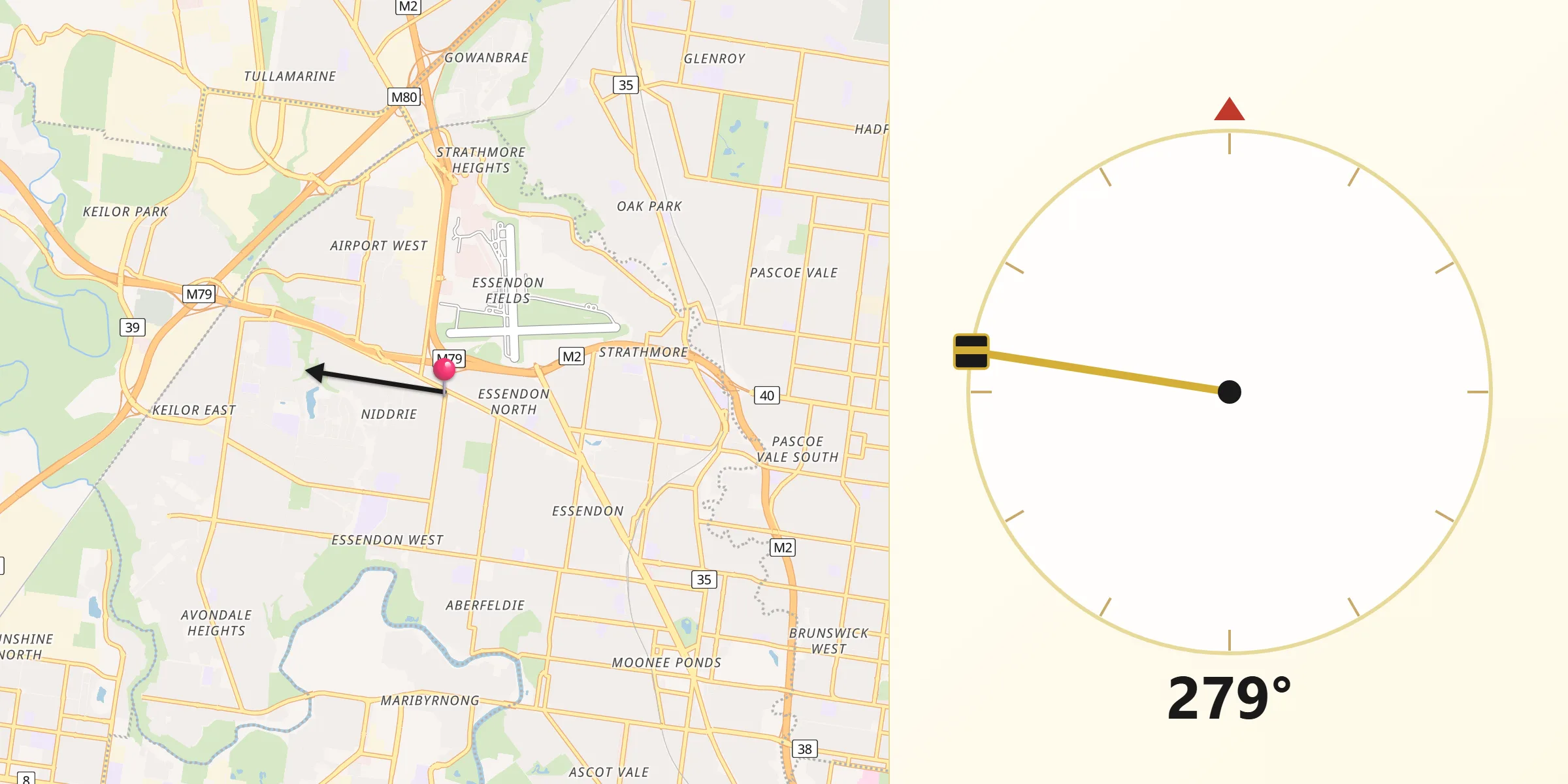 Qibla Direction from Niddrie