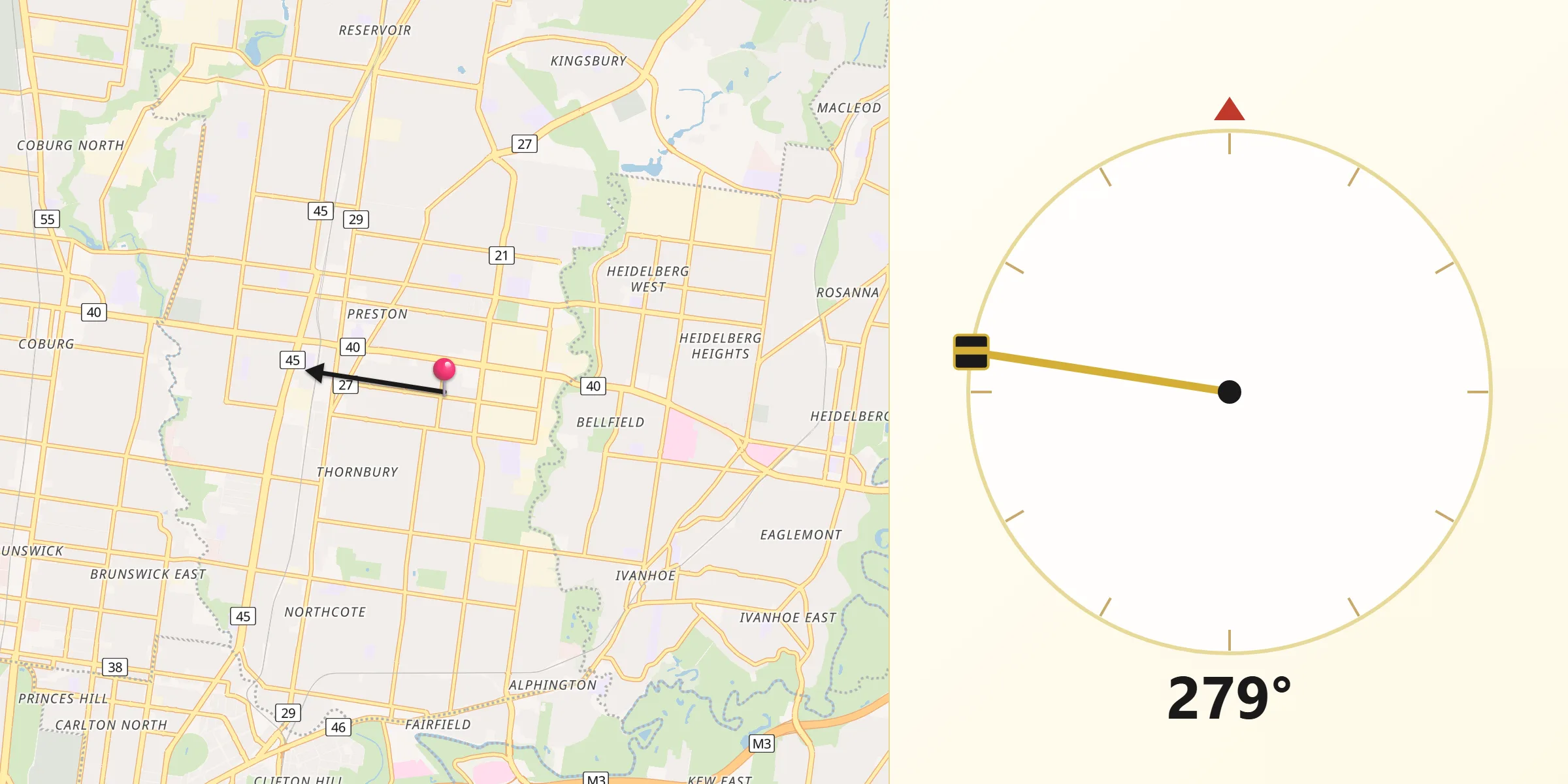 Qibla Direction from Preston