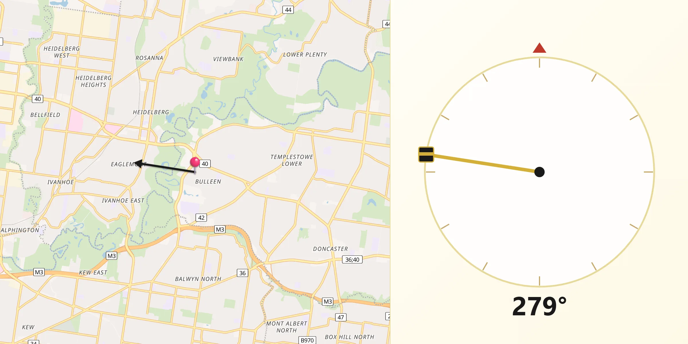 Qibla Direction from Bulleen