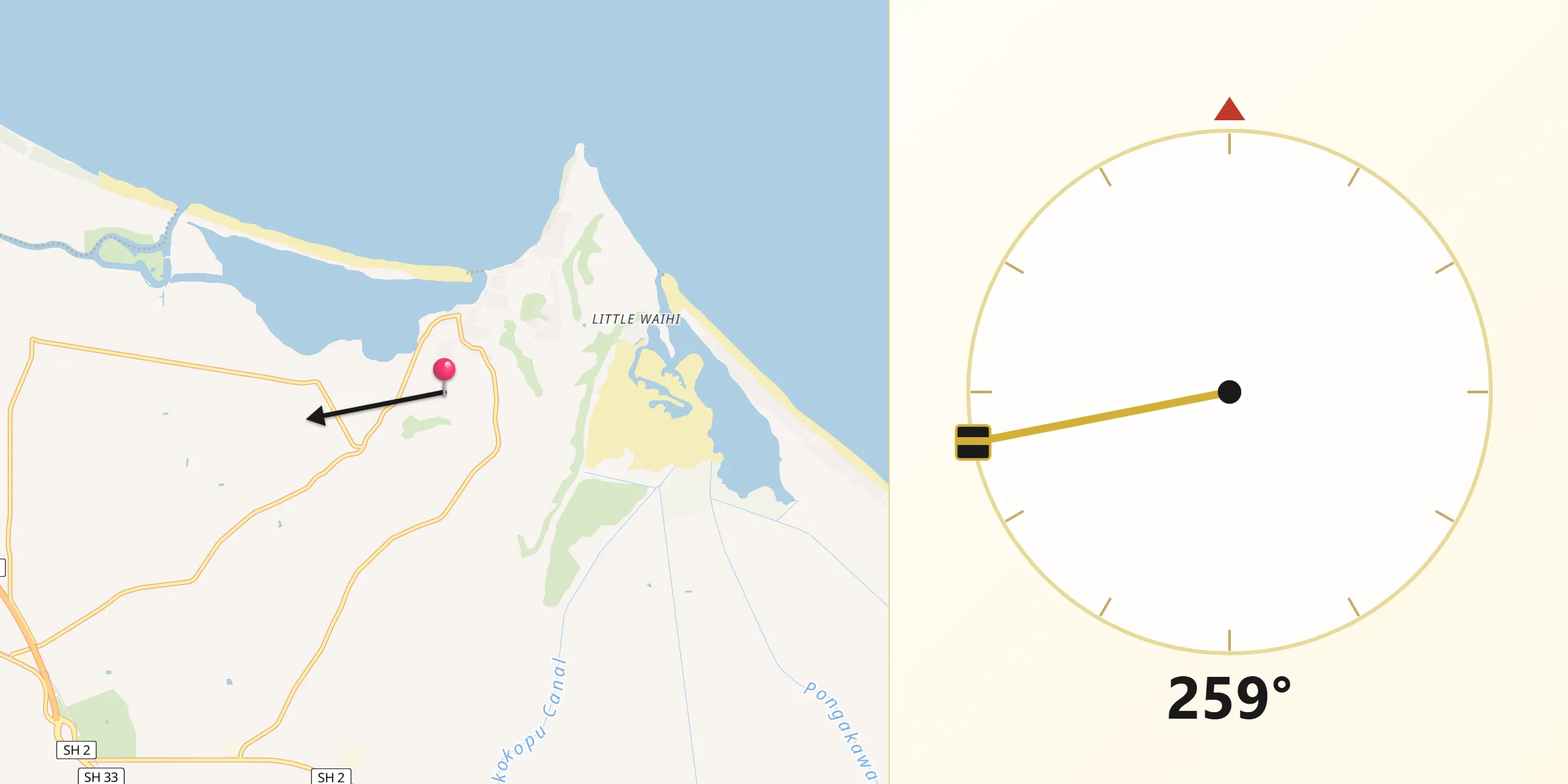 Qibla Direction from Maketu
