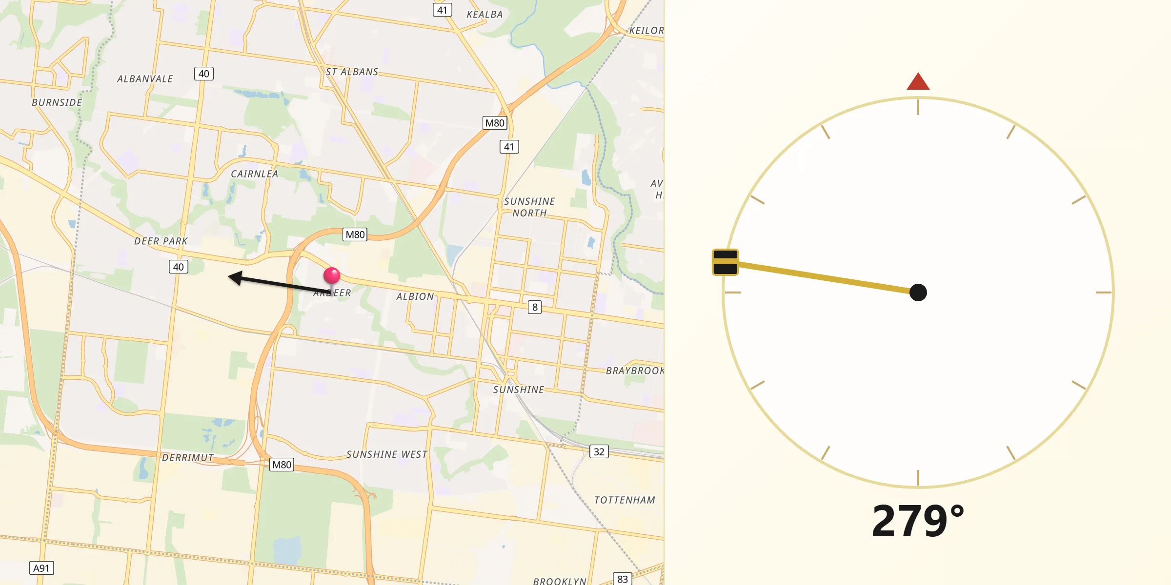 Qibla Direction from Ardeer
