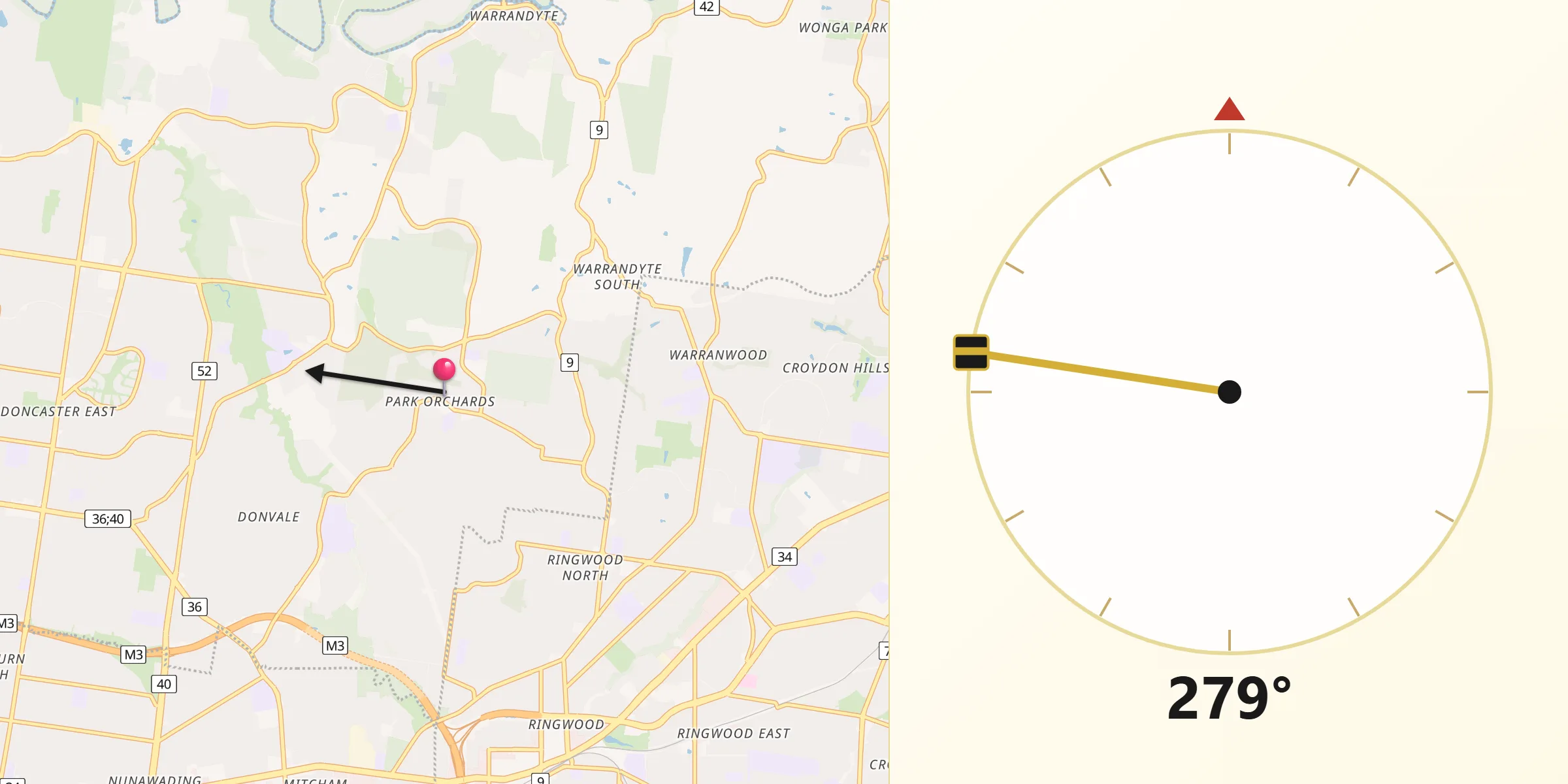 Qibla Direction from Park Orchards