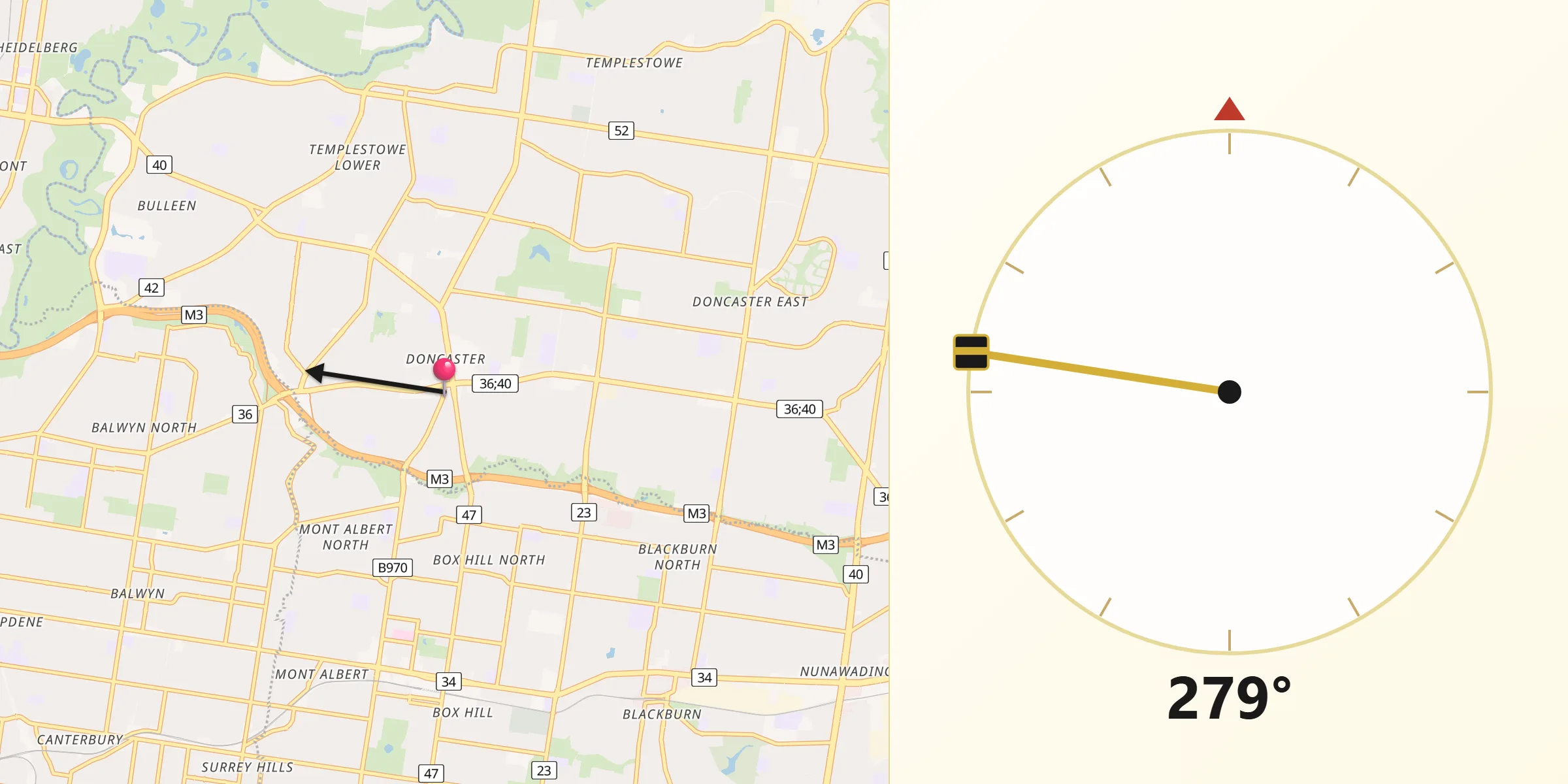 Qibla Direction from Doncaster