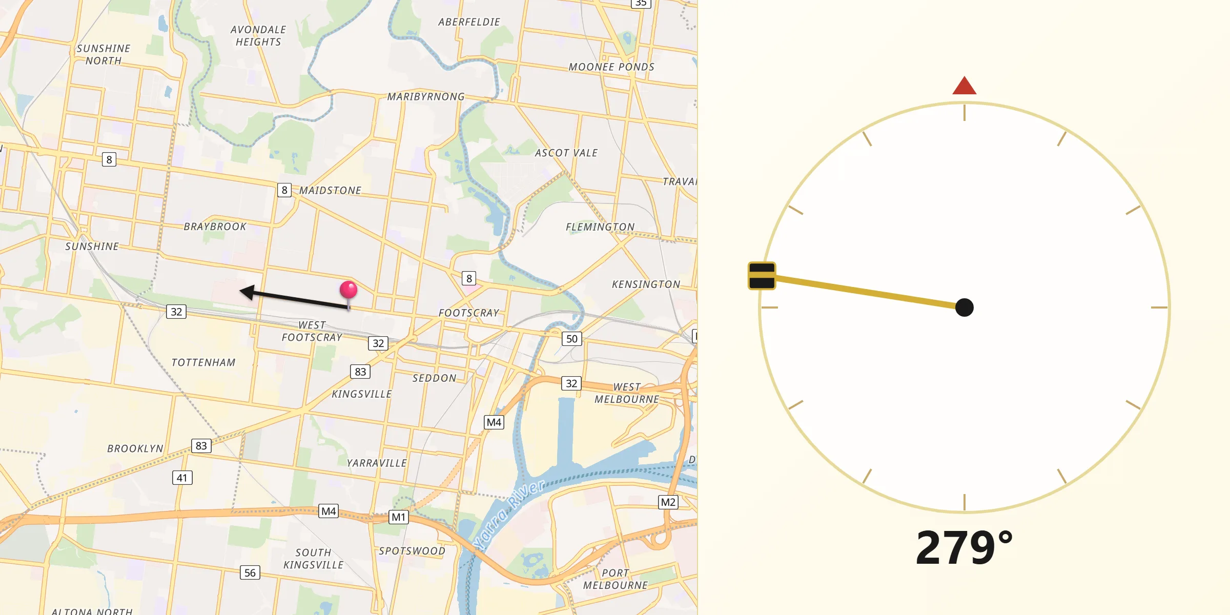 Qibla Direction from West Footscray