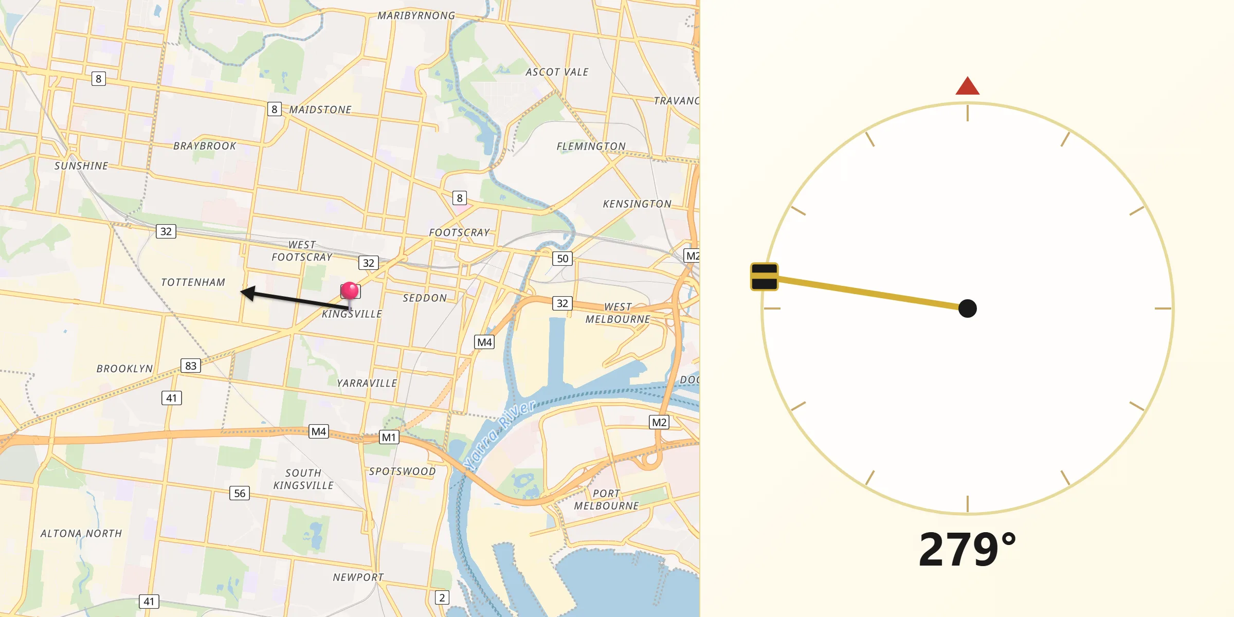 Qibla Direction from Kingsville