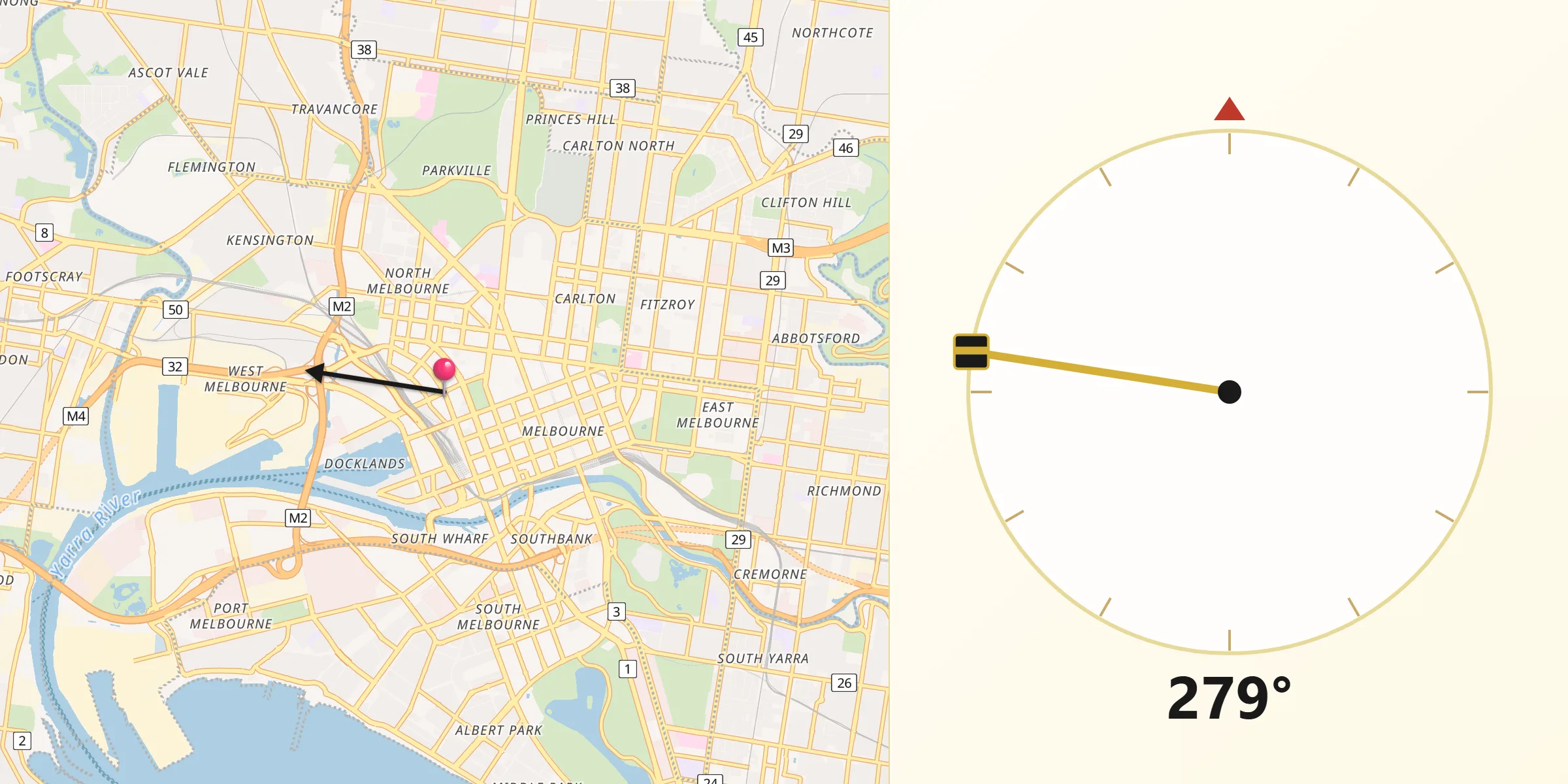 Qibla Direction from West Melbourne