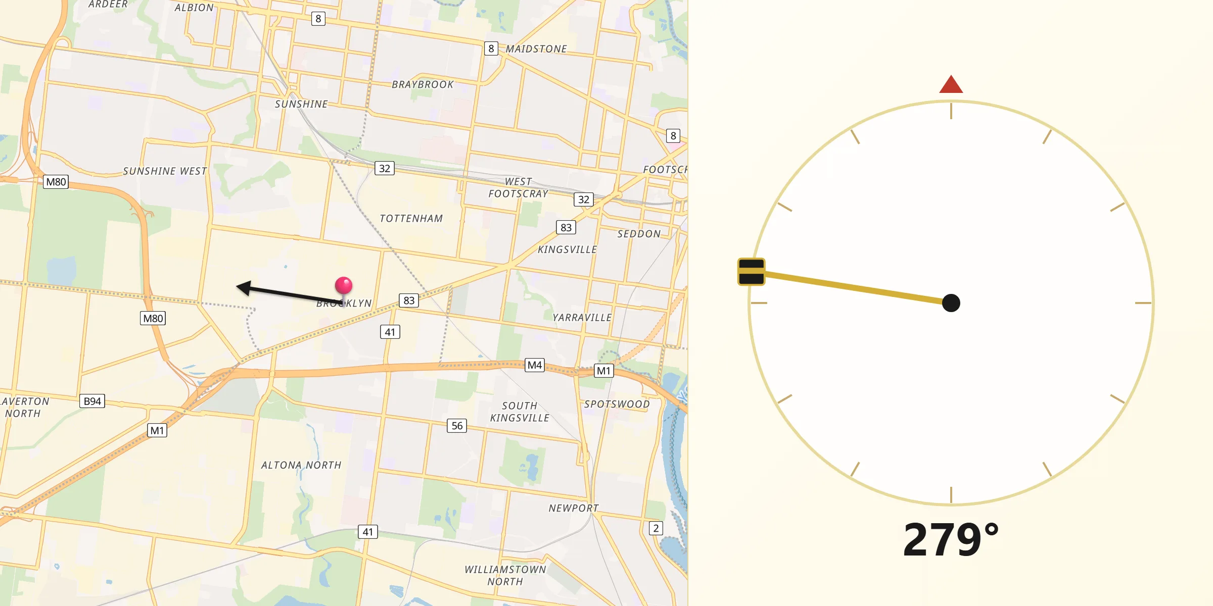 Qibla Direction from Brooklyn
