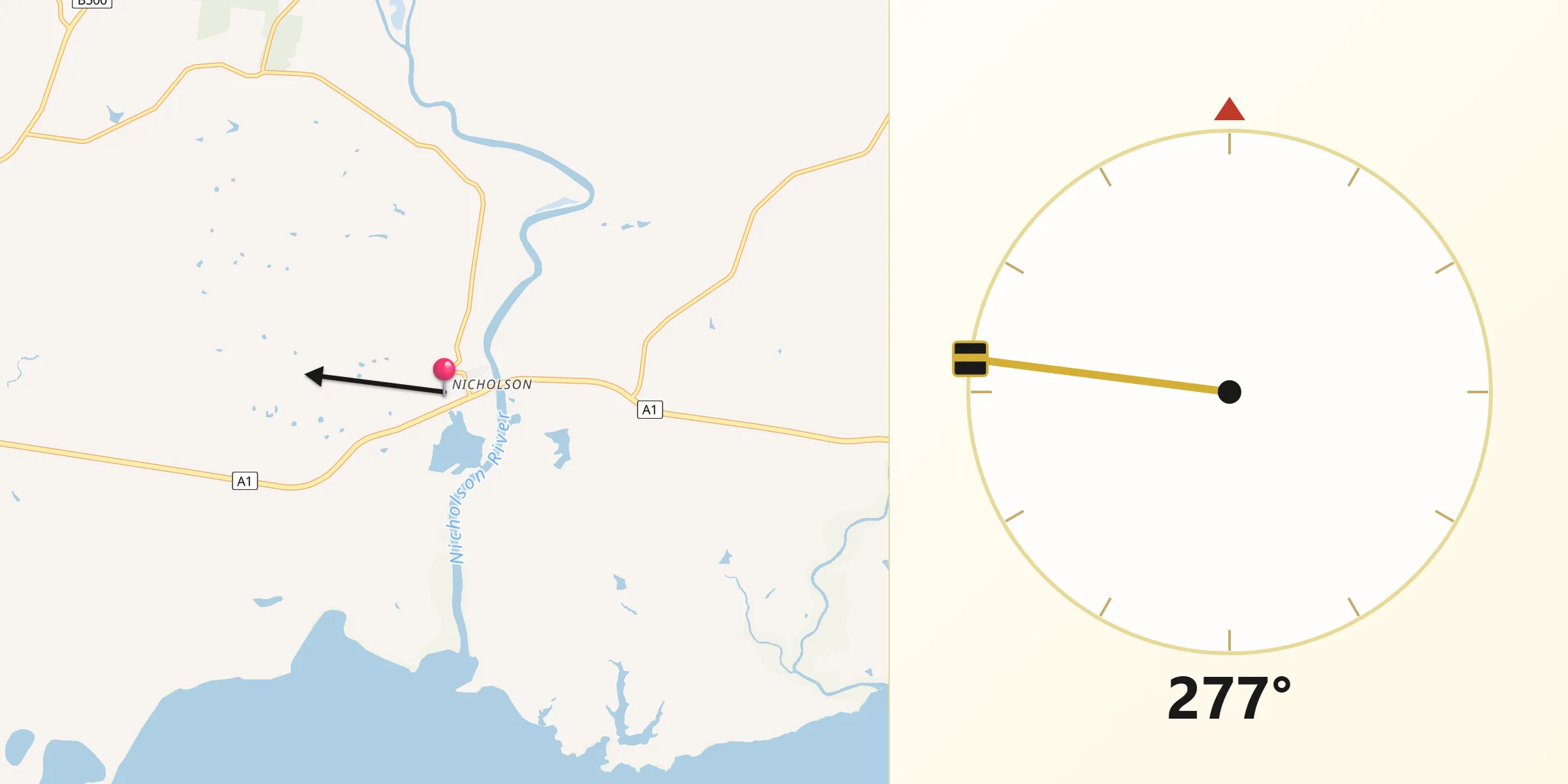 Qibla Direction from Nicholson