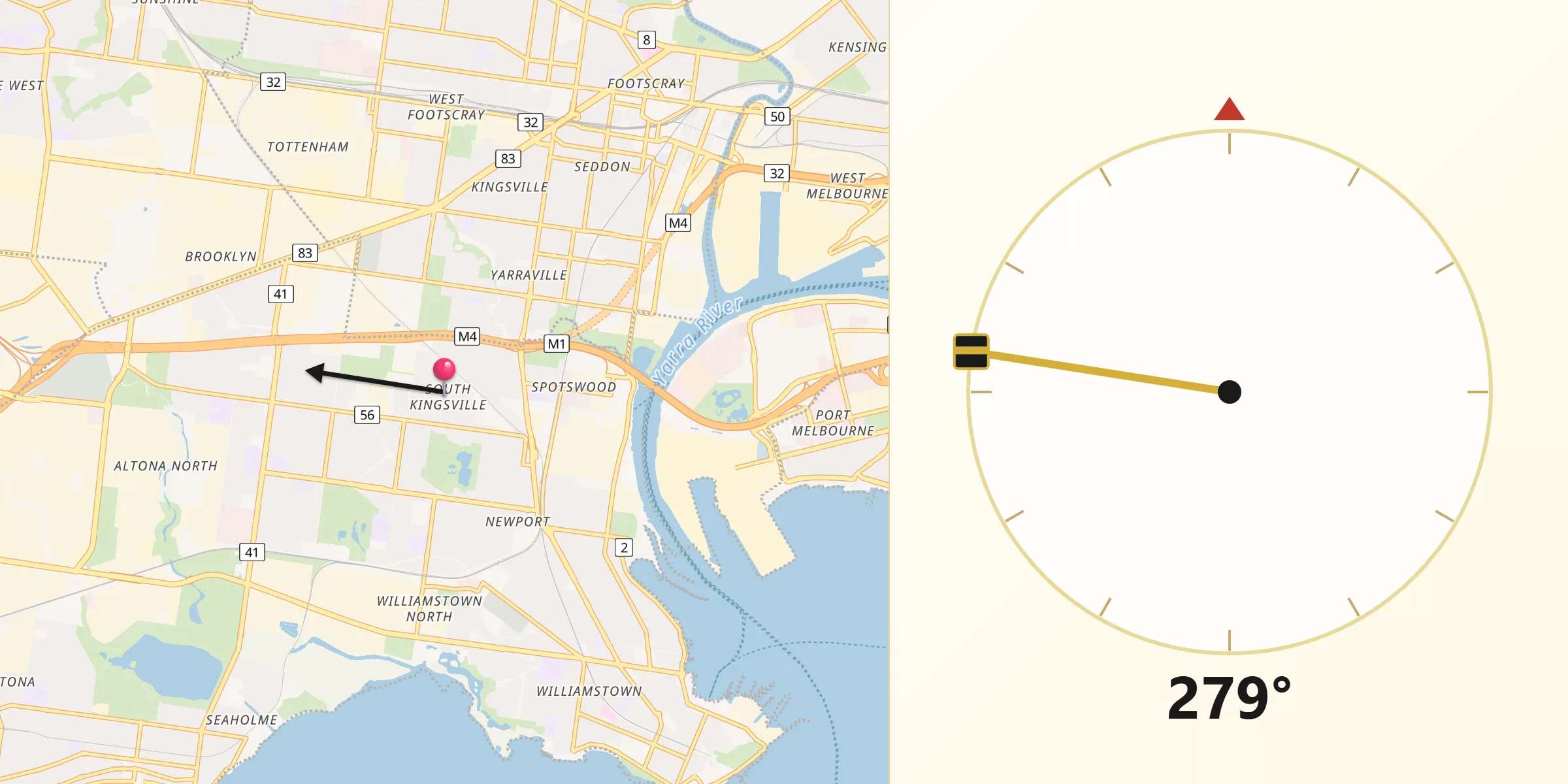 Qibla Direction from South Kingsville
