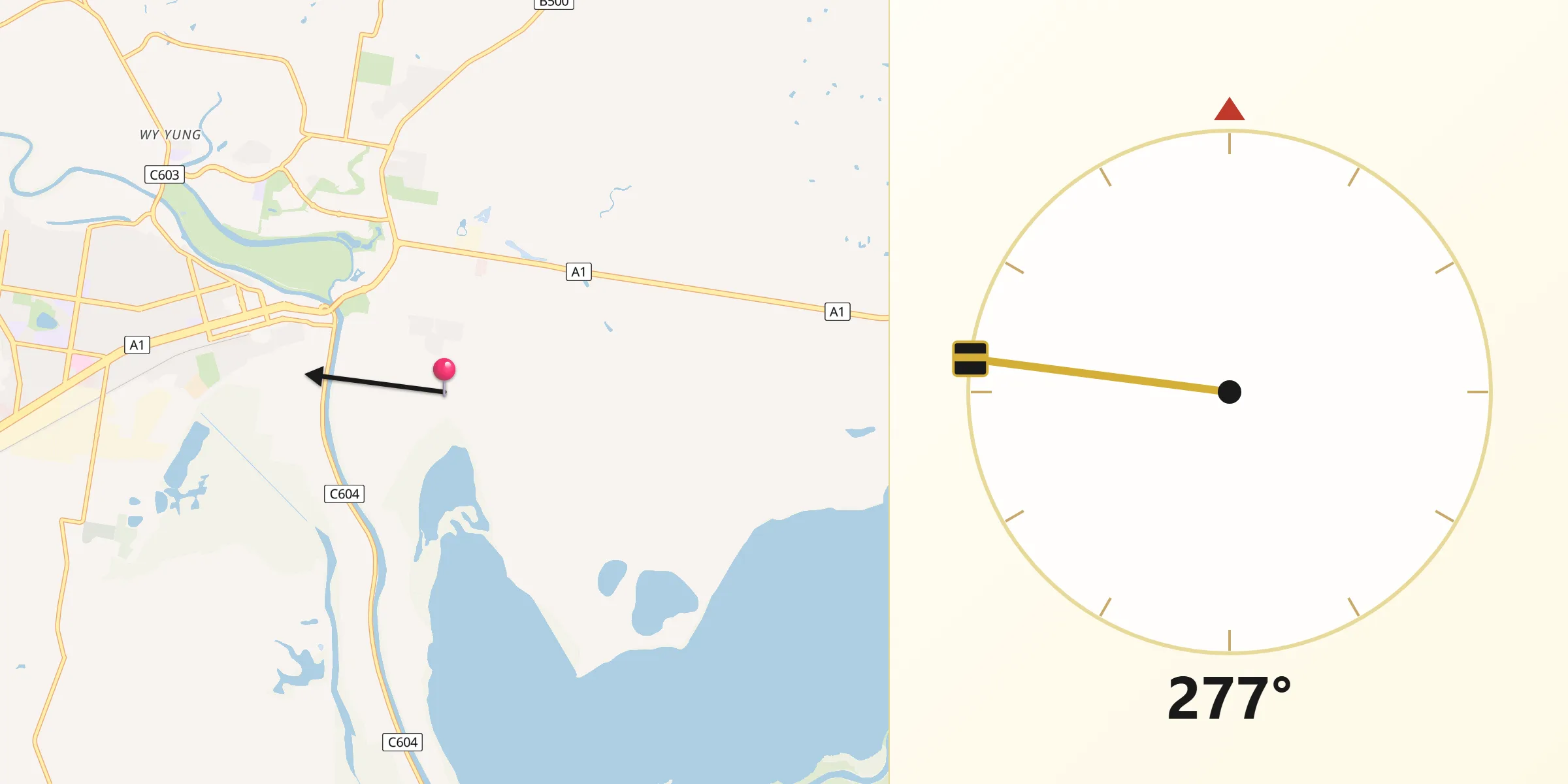 Qibla Direction from East Bairnsdale