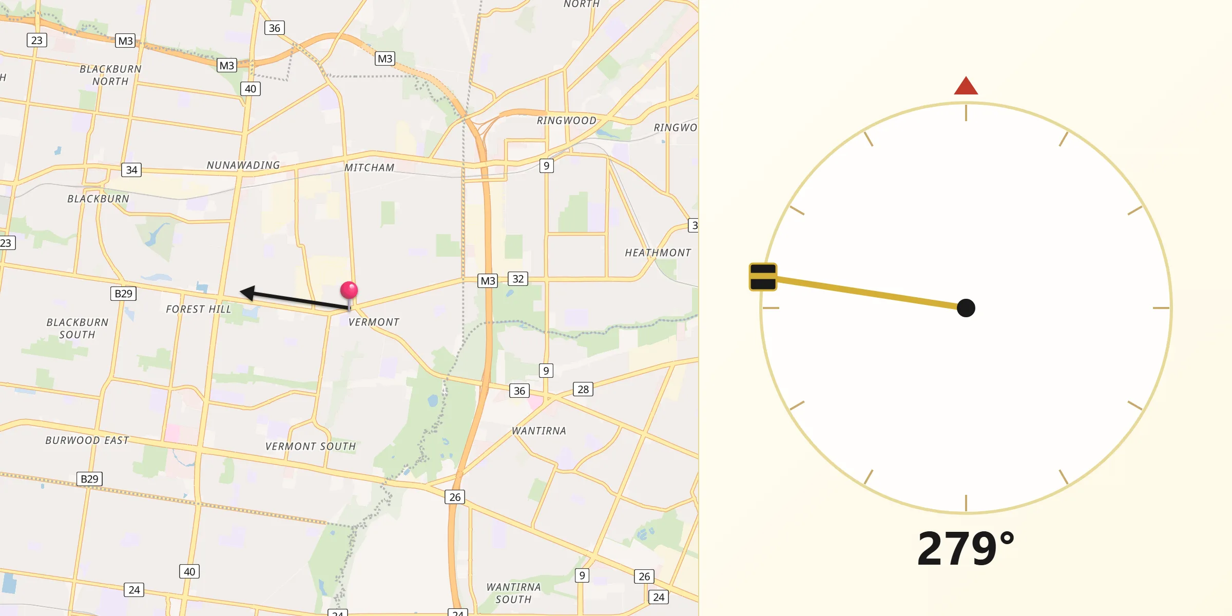 Qibla Direction from Vermont