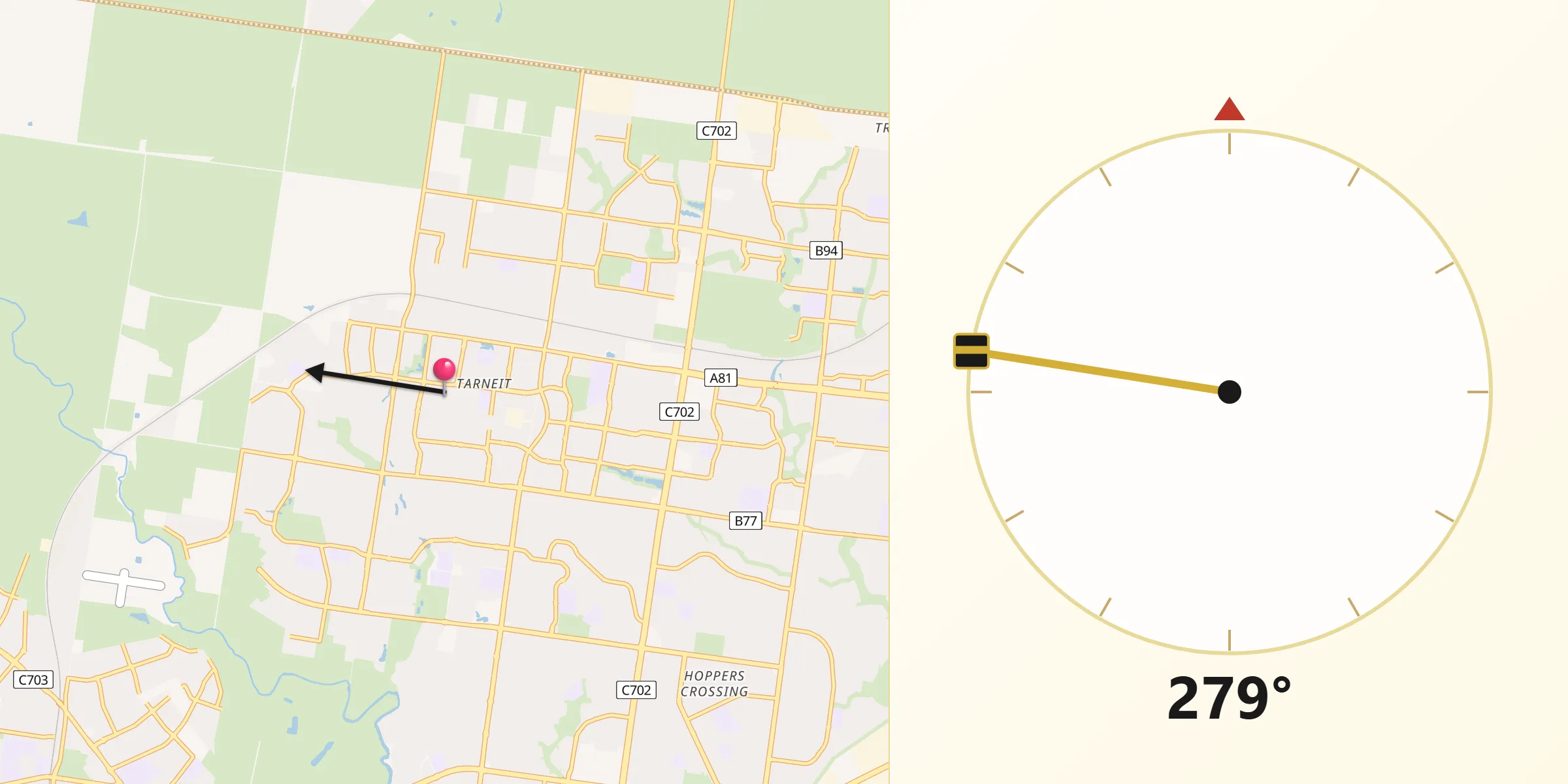 Qibla Direction from Tarneit