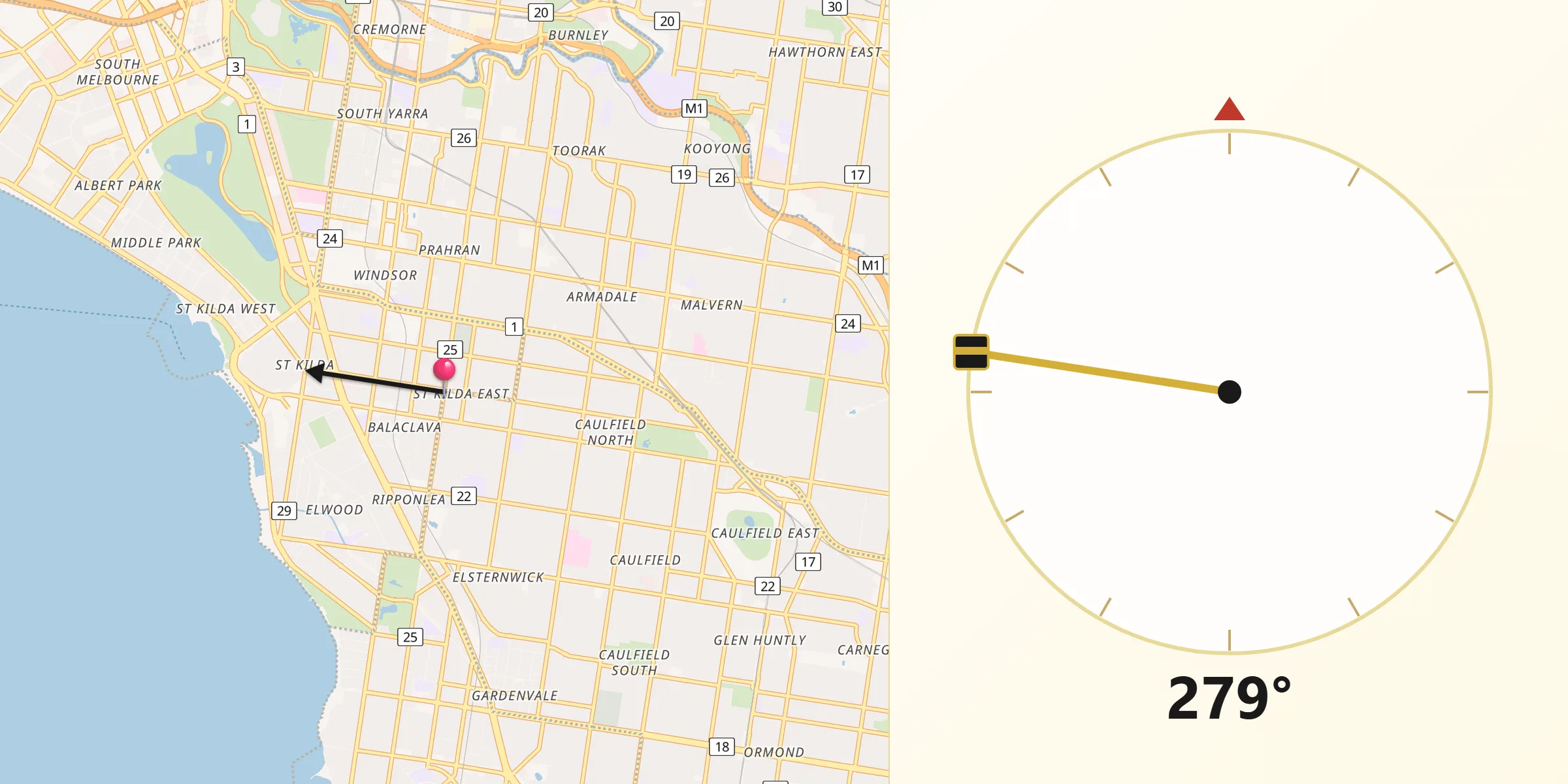 Qibla Direction from Balaclava