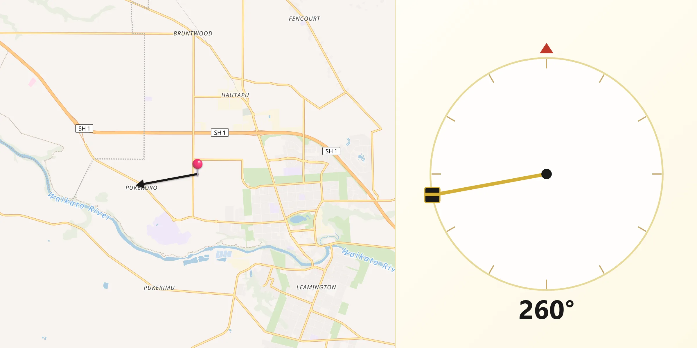 Qibla Direction from Cambridge