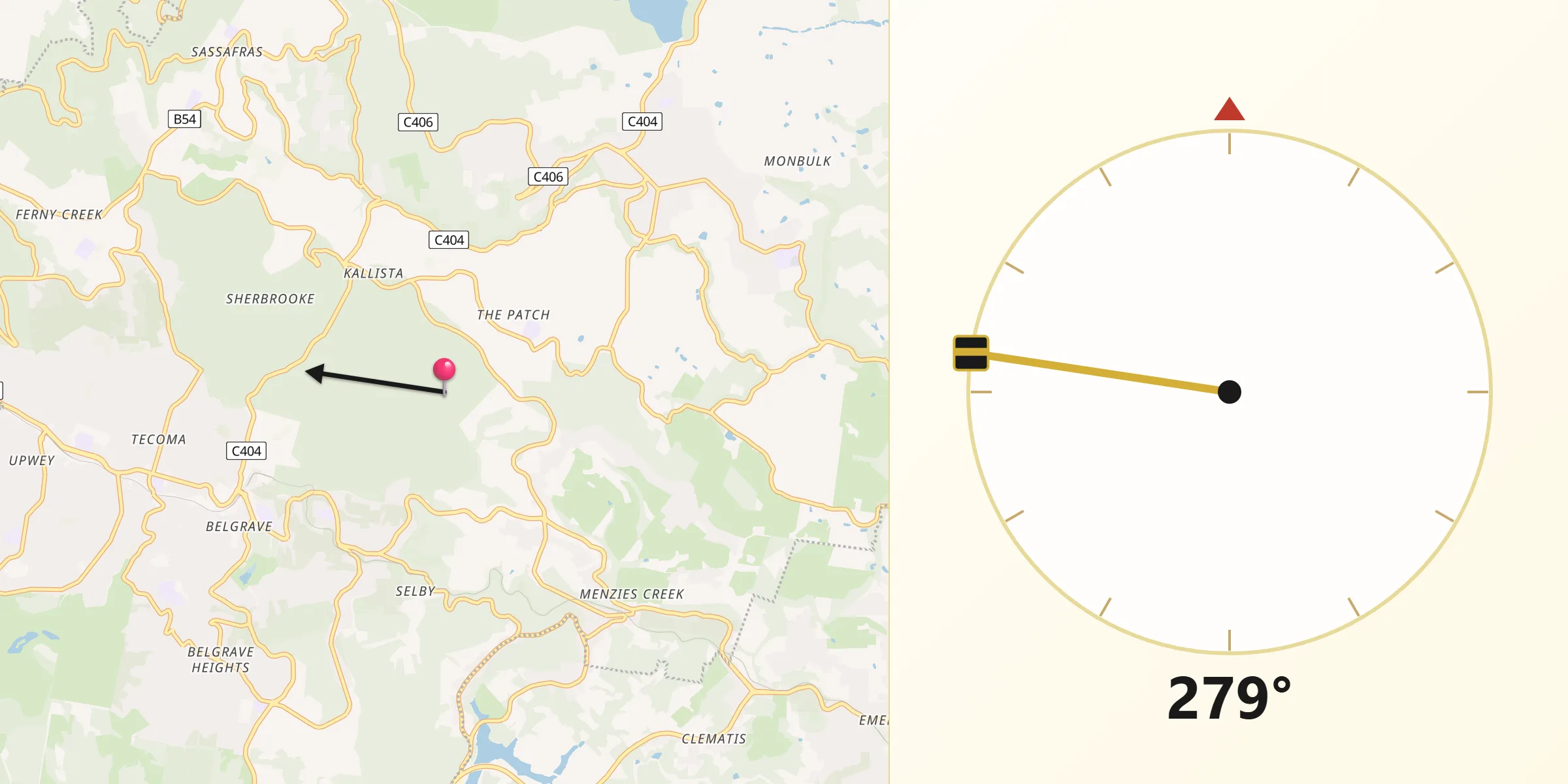 Qibla Direction from Kallista
