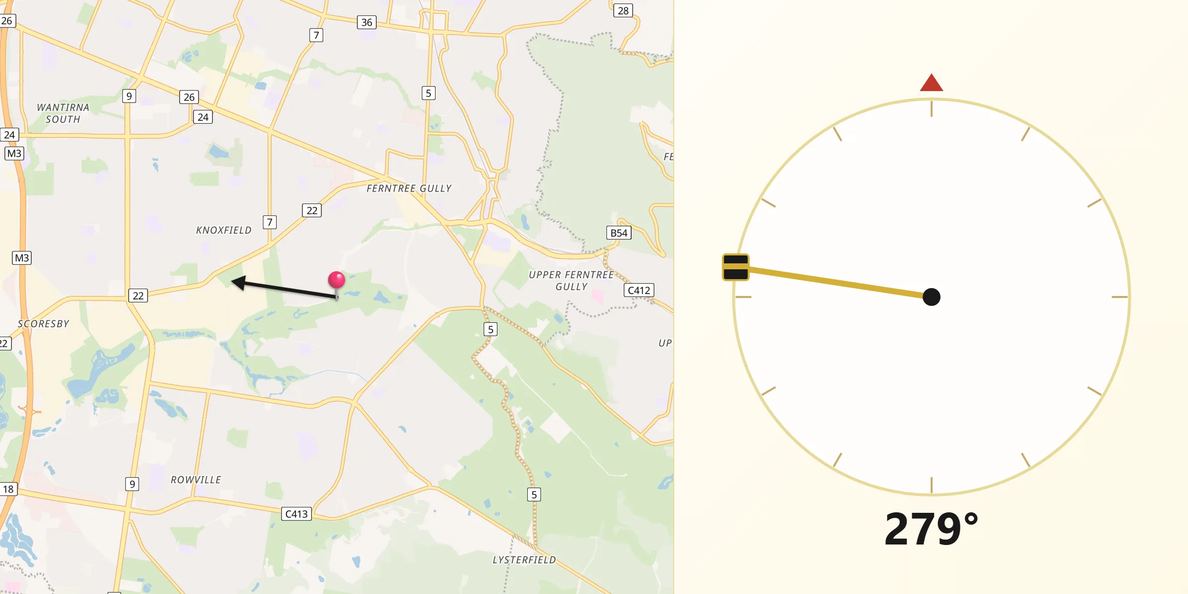 Qibla Direction from Knox