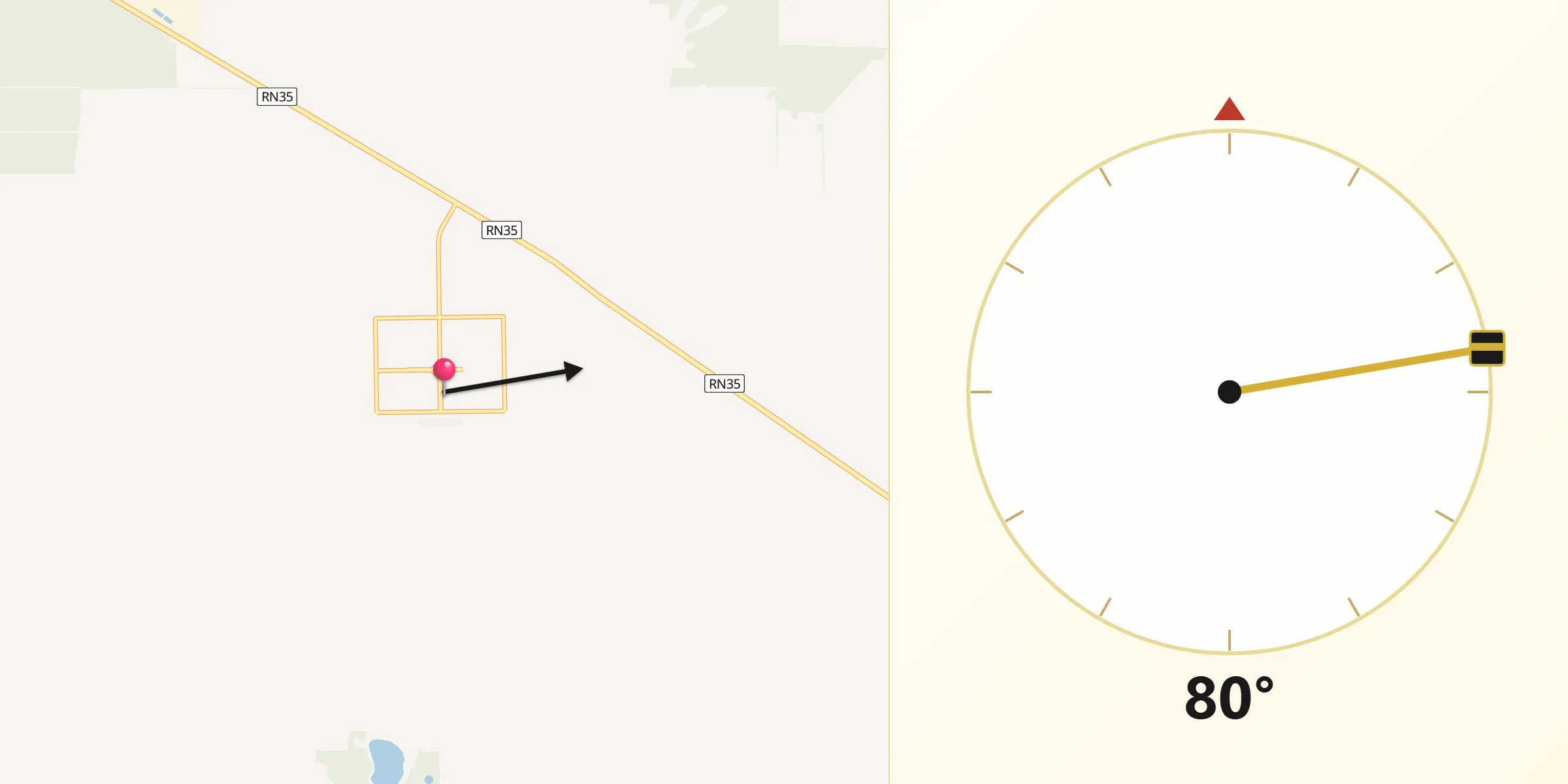 Dirección de la Qibla desde Bernasconi