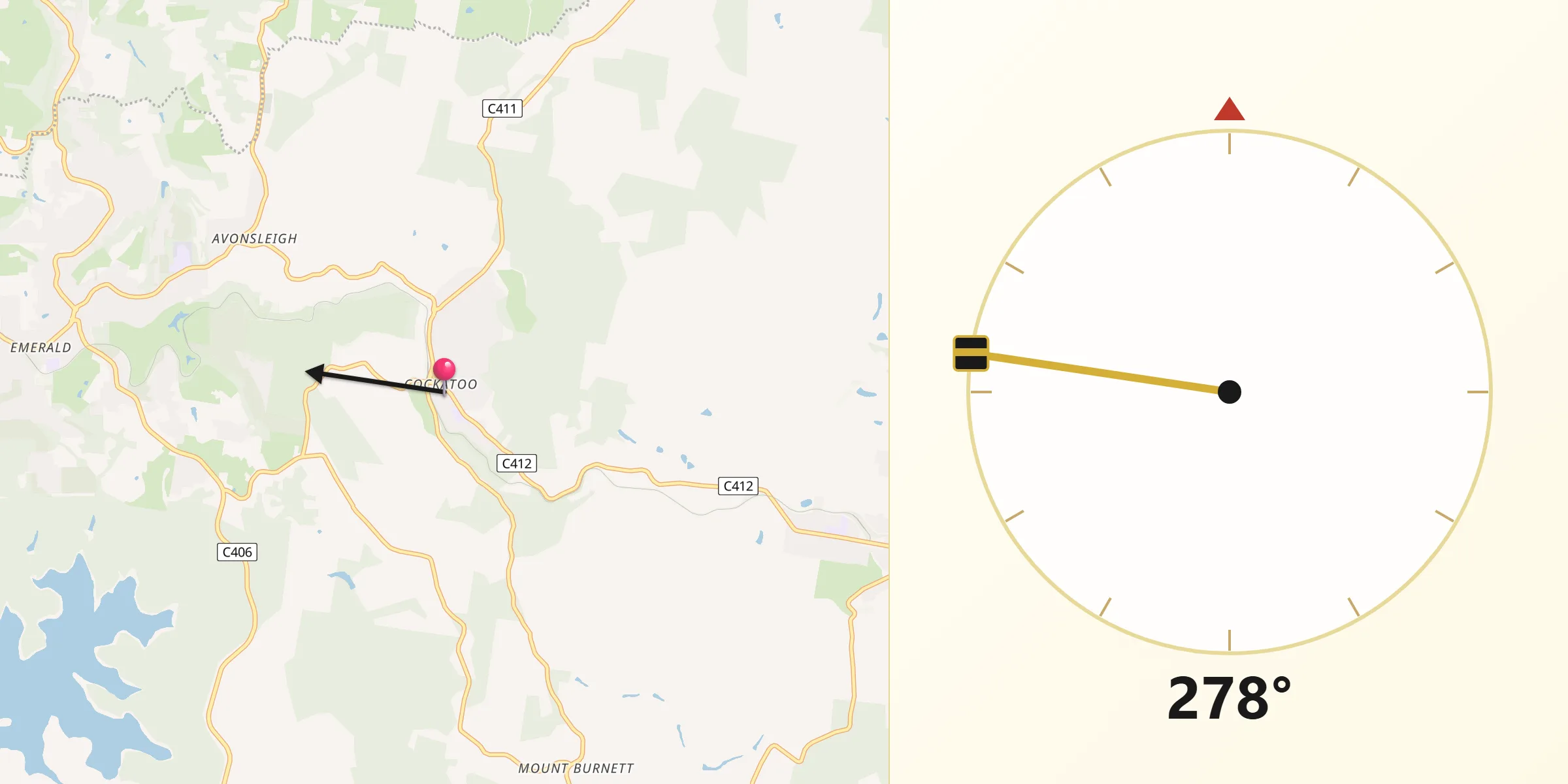 Qibla Direction from Cockatoo