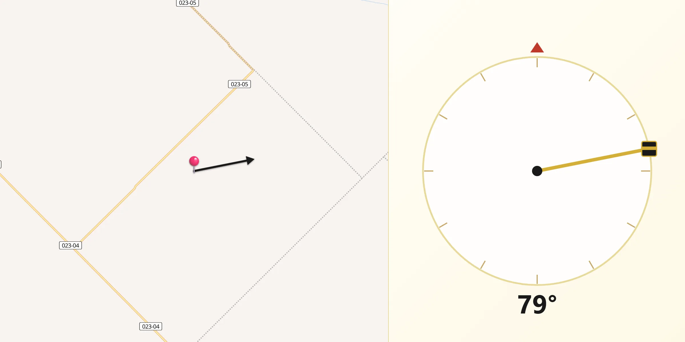 Dirección de la Qibla desde Adolfo Gonzáles Chaves