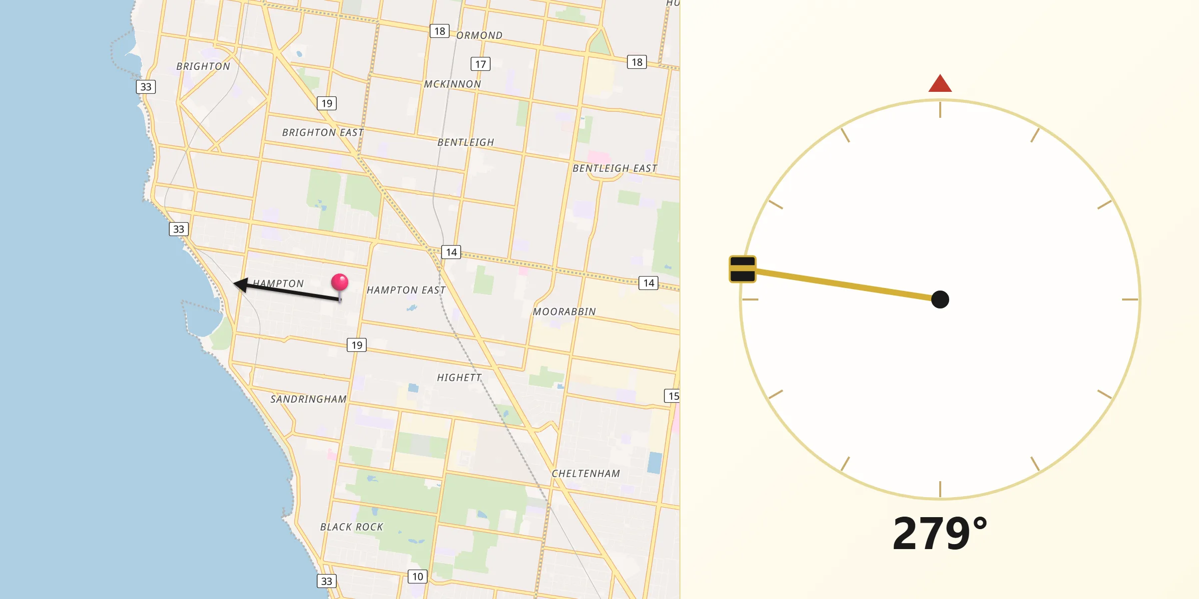 Qibla Direction from Bayside