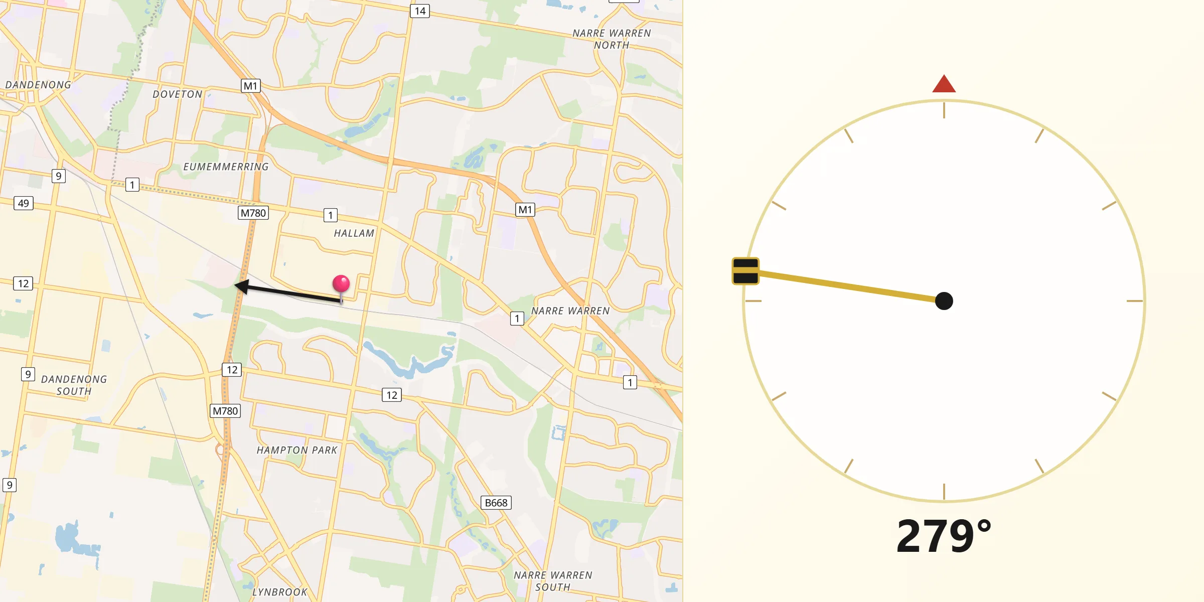 Qibla Direction from Hallam