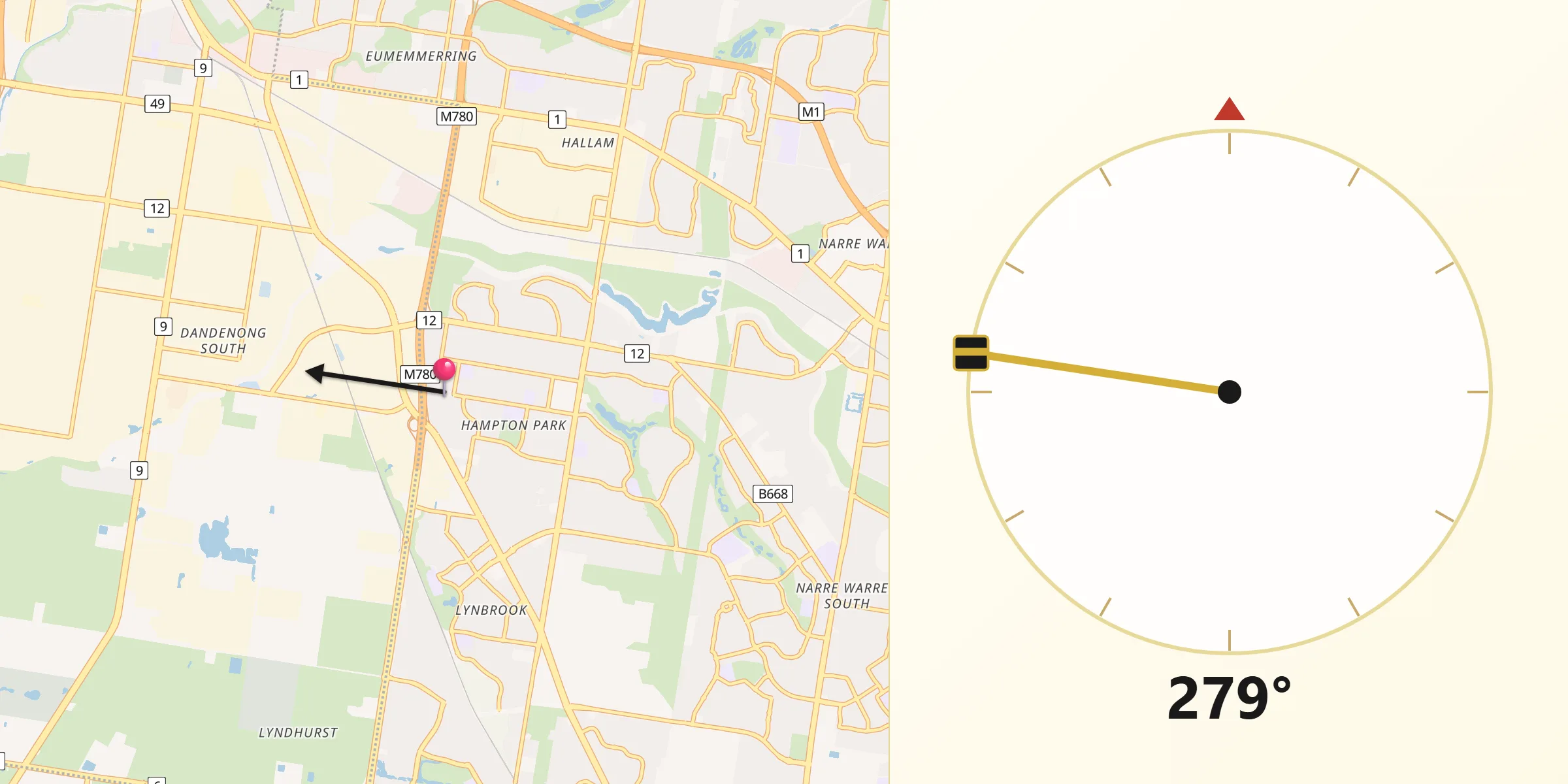 Qibla Direction from Hampton Park
