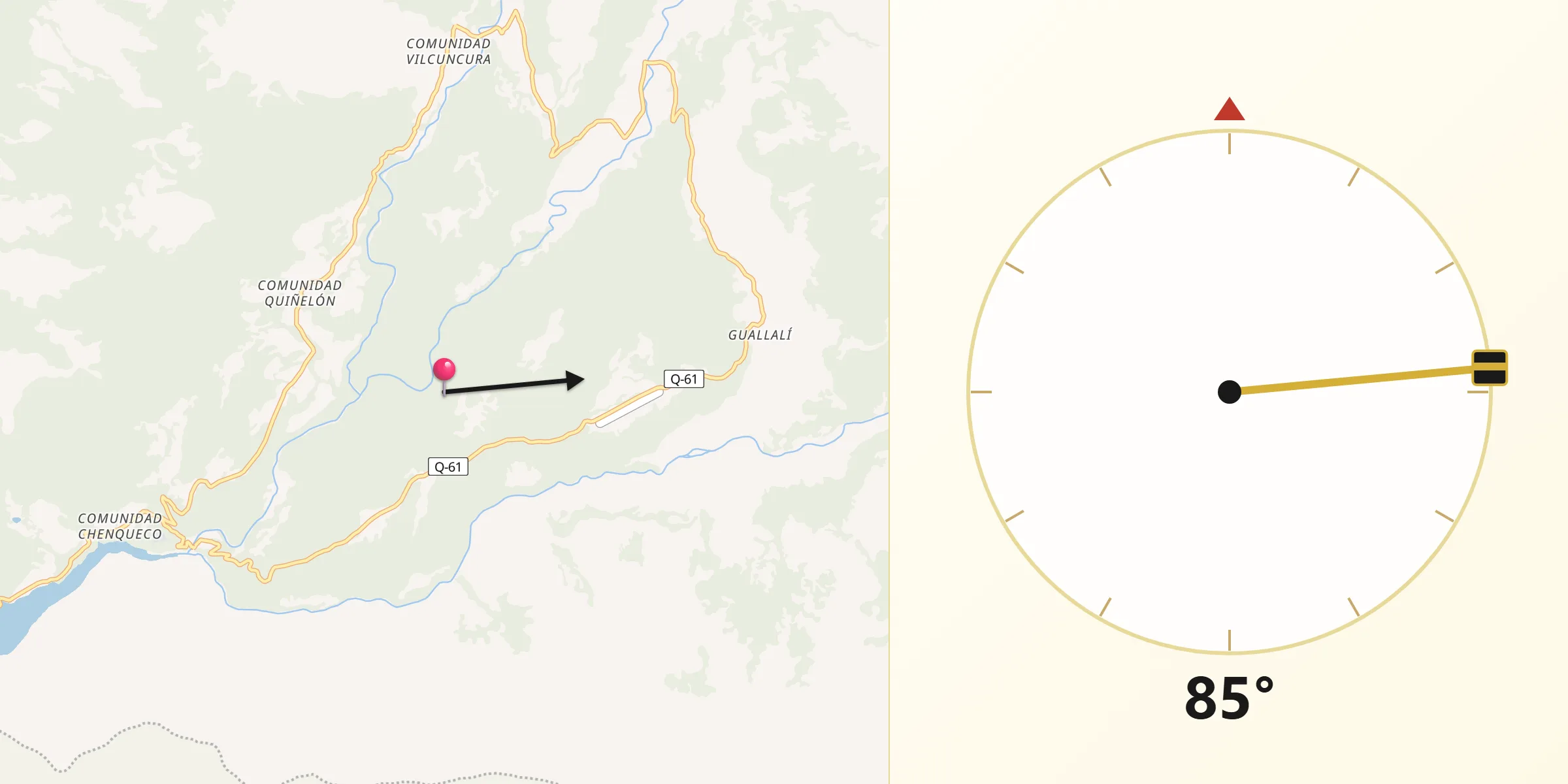 Dirección de la Qibla desde Alto Biobío