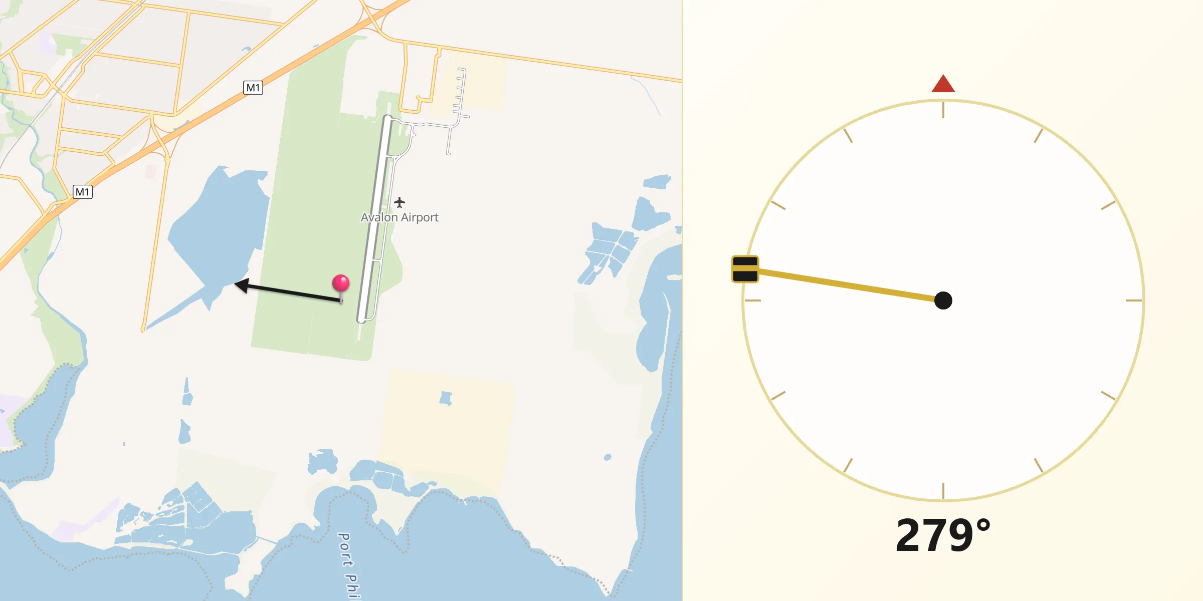 Qibla Direction from Greater Geelong