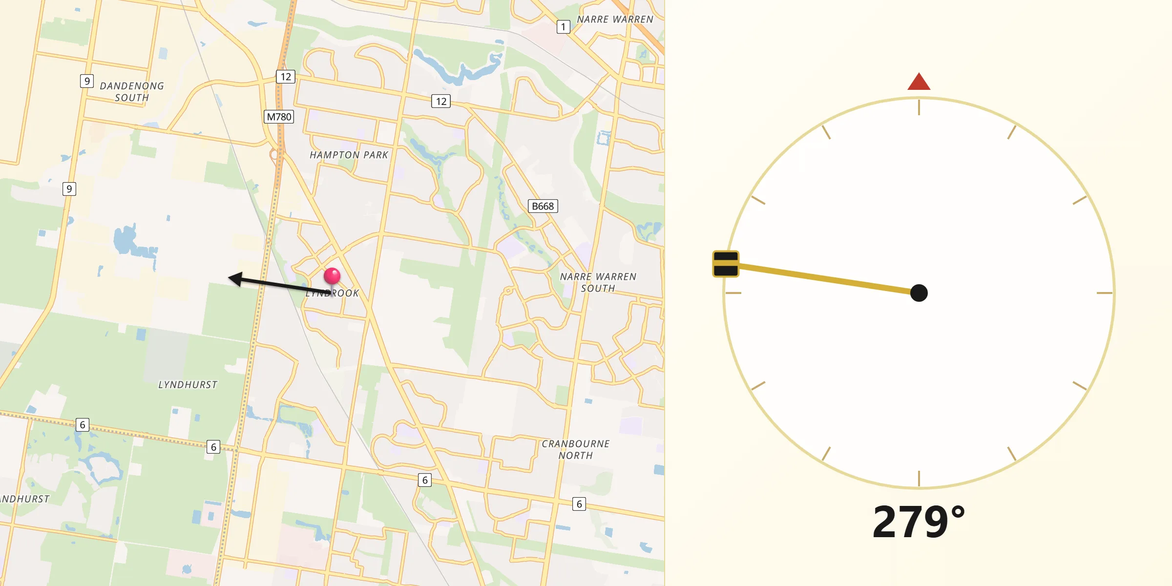 Qibla Direction from Lynbrook