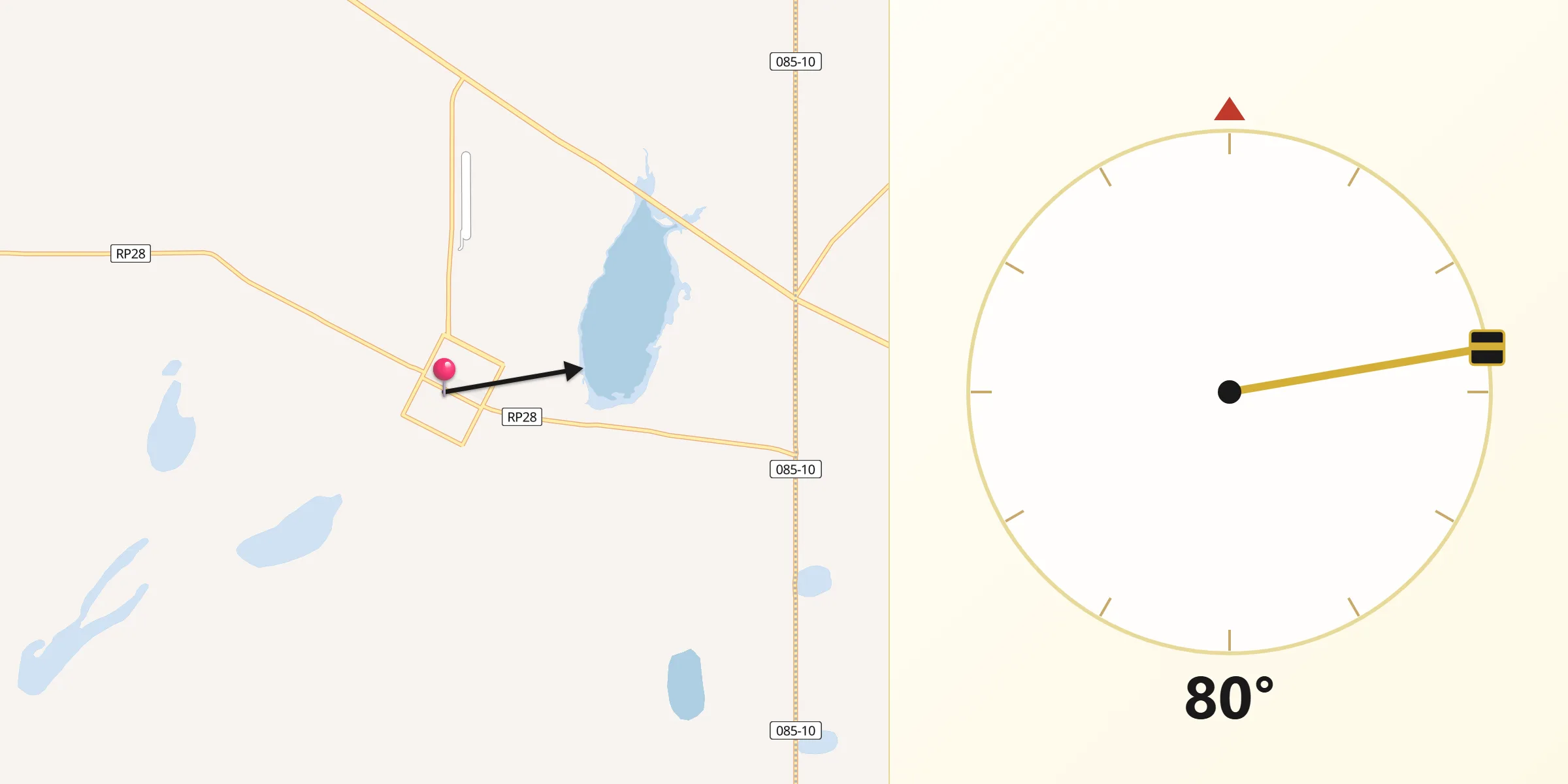 Dirección de la Qibla desde Jacinto Arauz