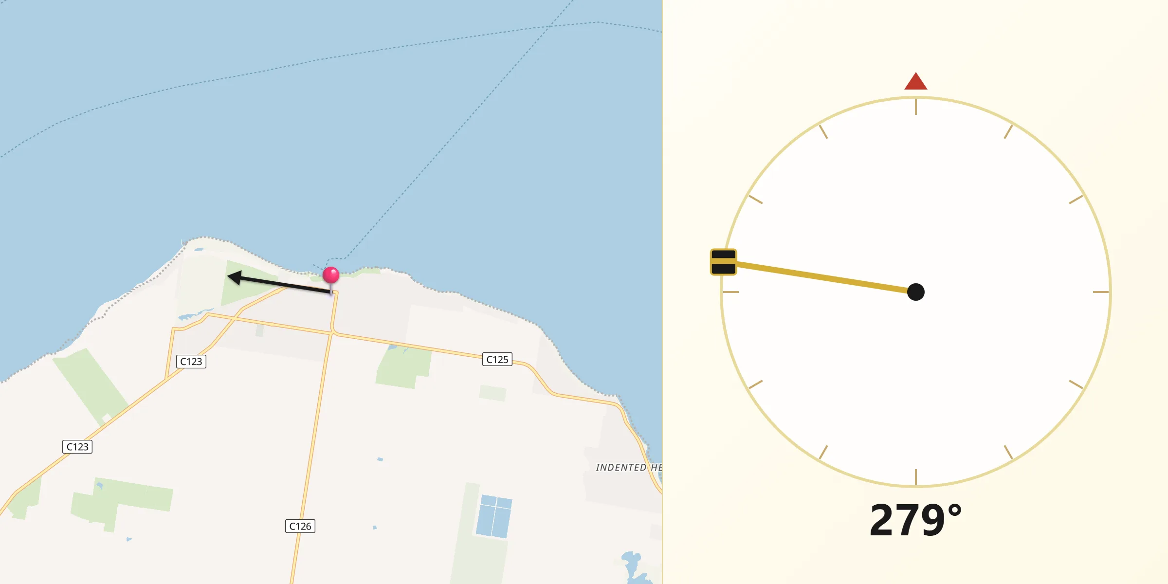 Qibla Direction from Portarlington
