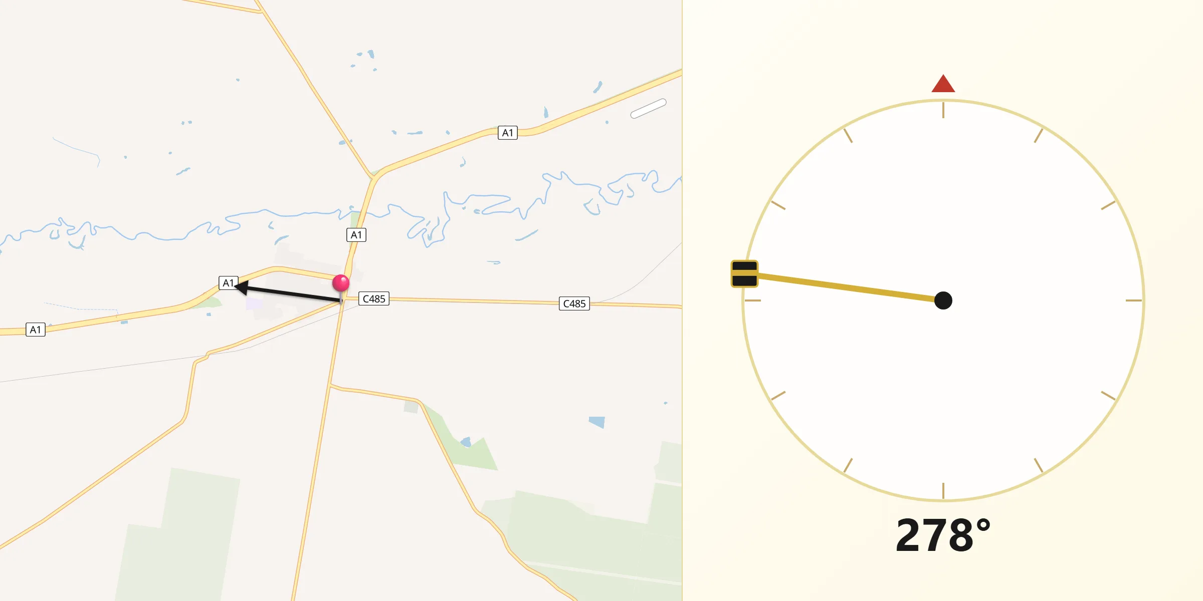 Qibla Direction from Rosedale