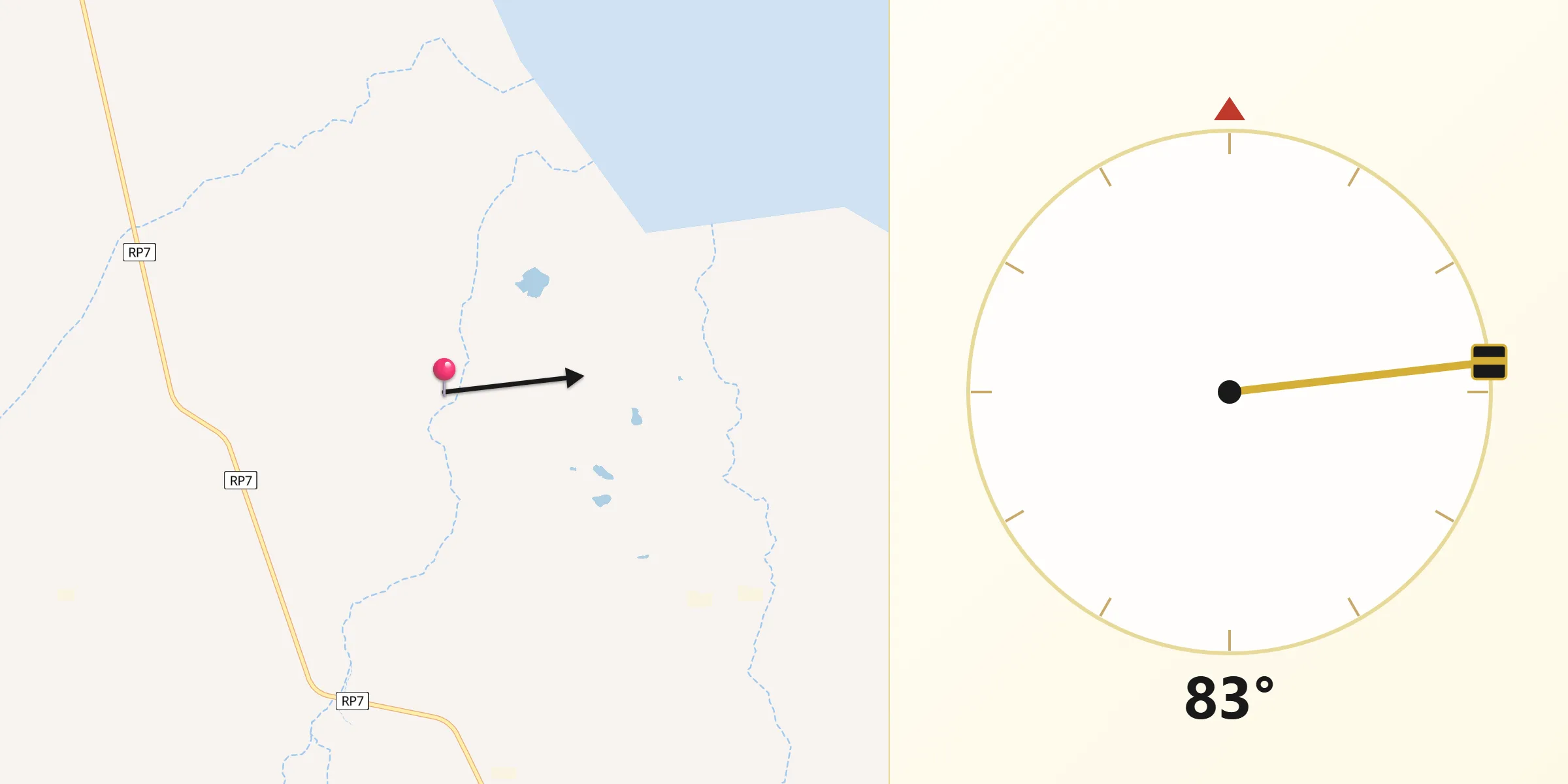 Dirección de la Qibla desde Departamento de Añelo