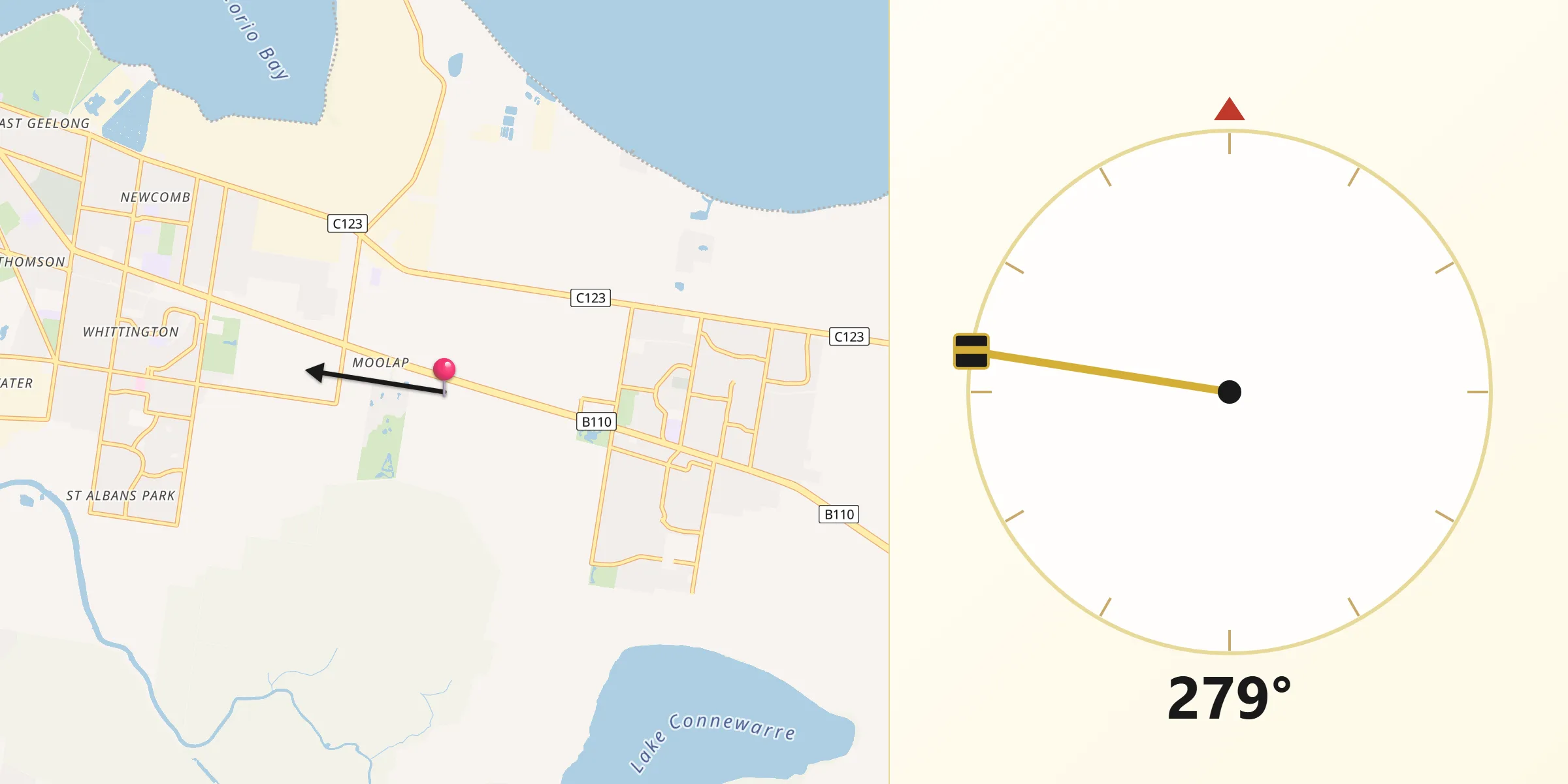 Qibla Direction from Moolap