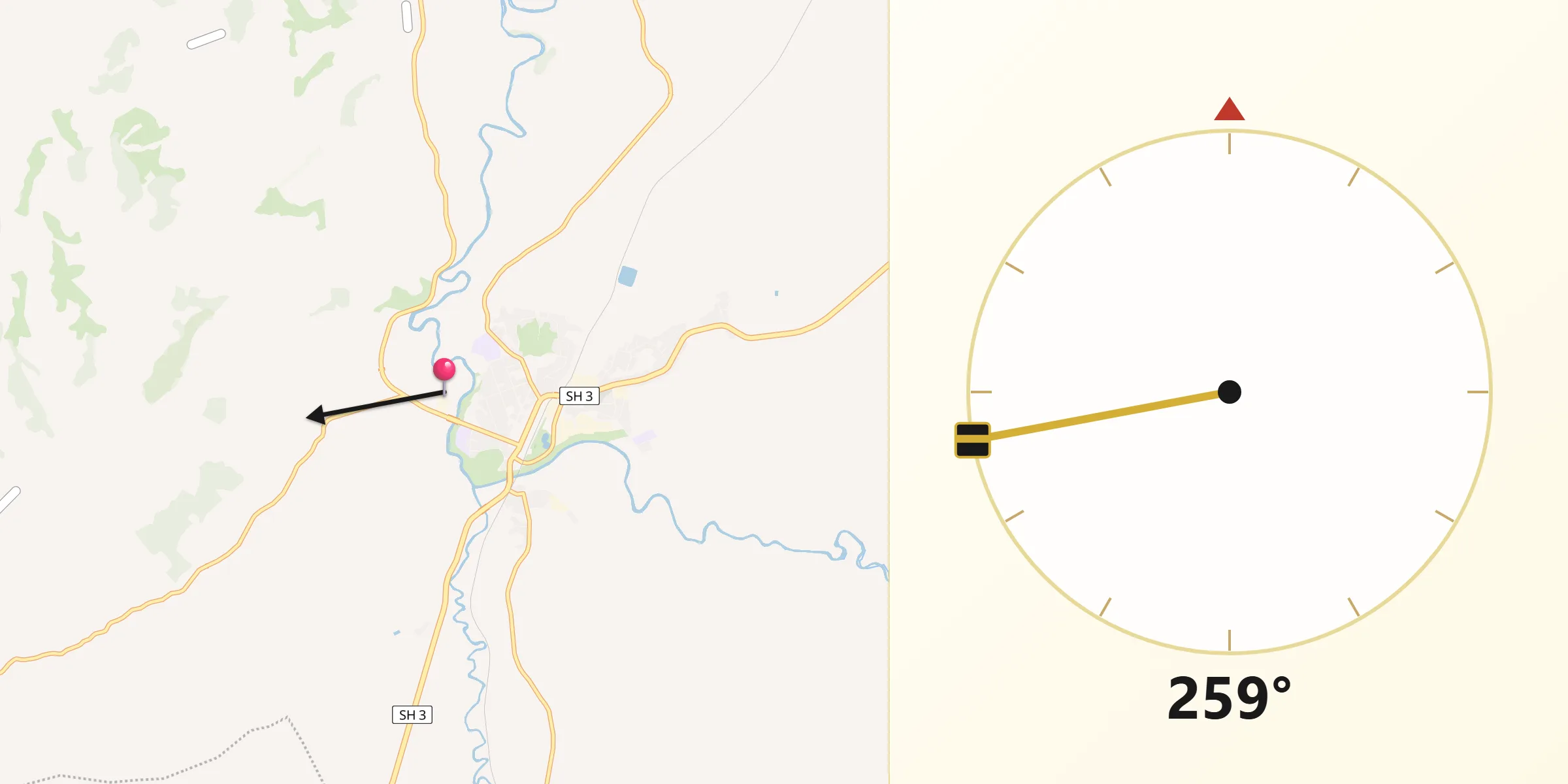 Qibla Direction from Otorohanga