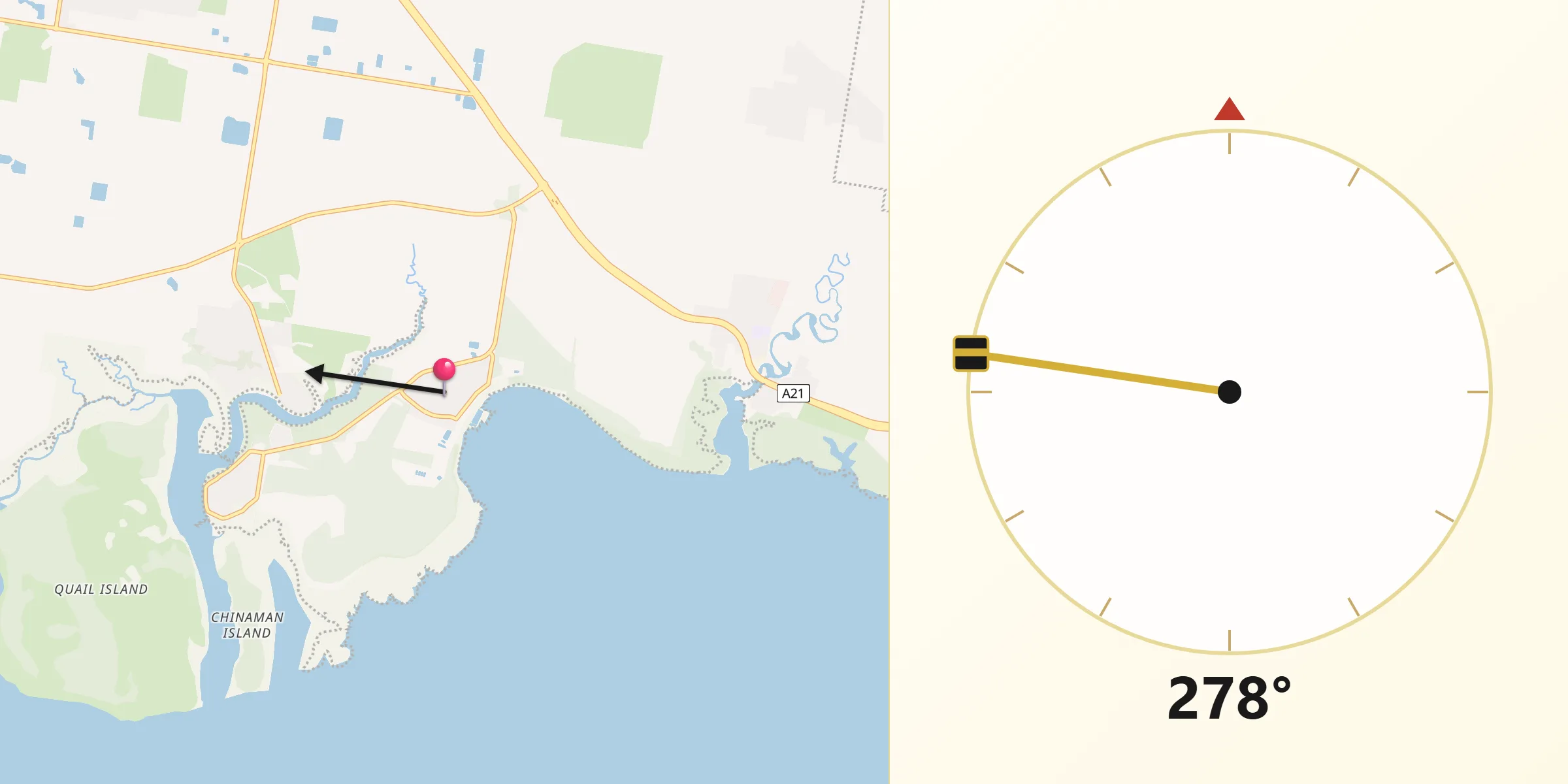 Qibla Direction from Blind Bight