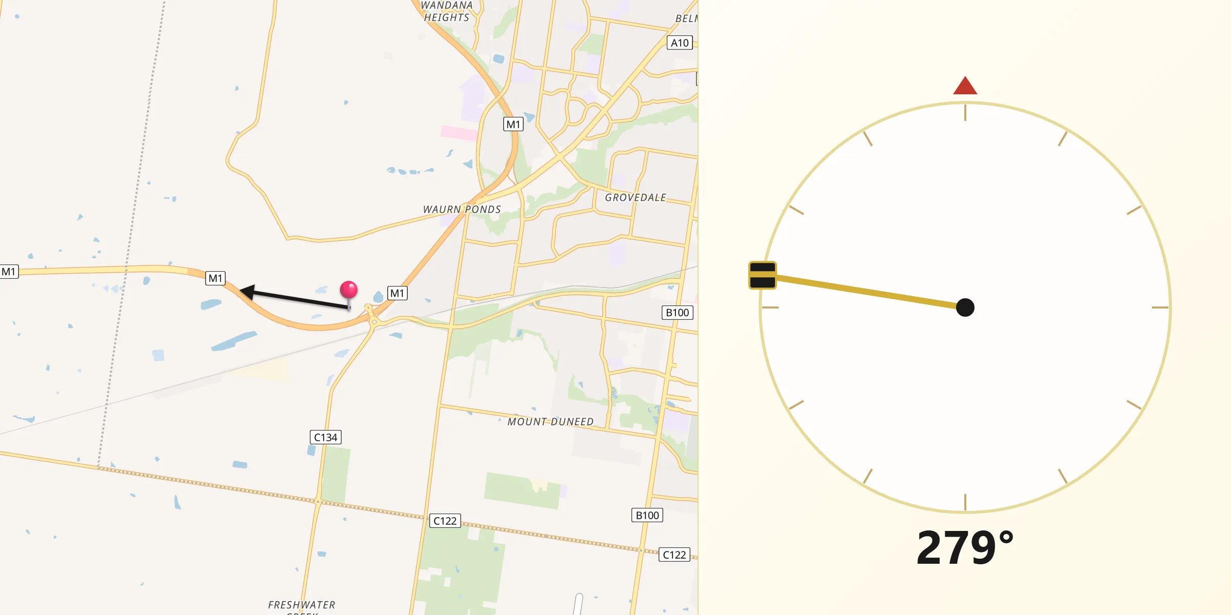 Qibla Direction from Waurn Ponds