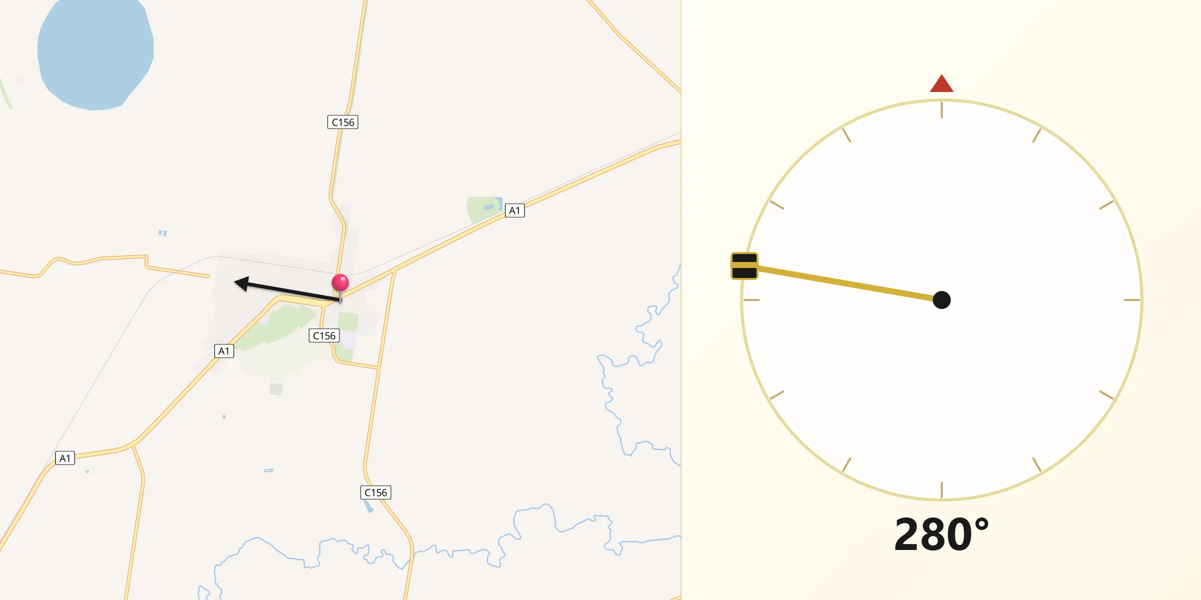 Qibla Direction from Terang