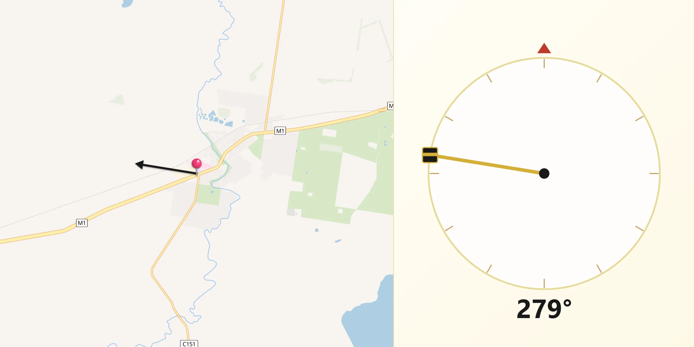 Qibla Direction from Winchelsea