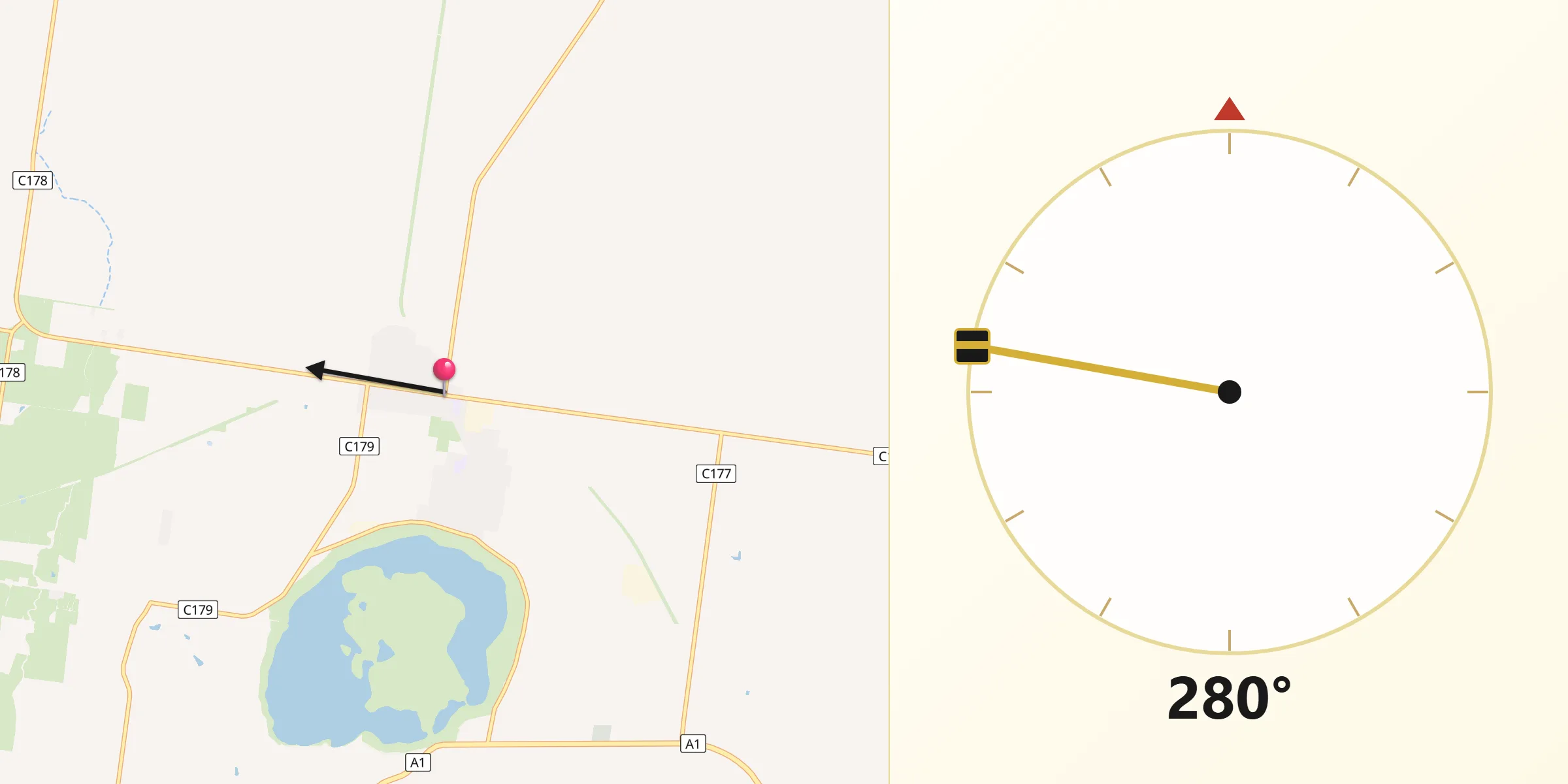 Qibla Direction from Koroit