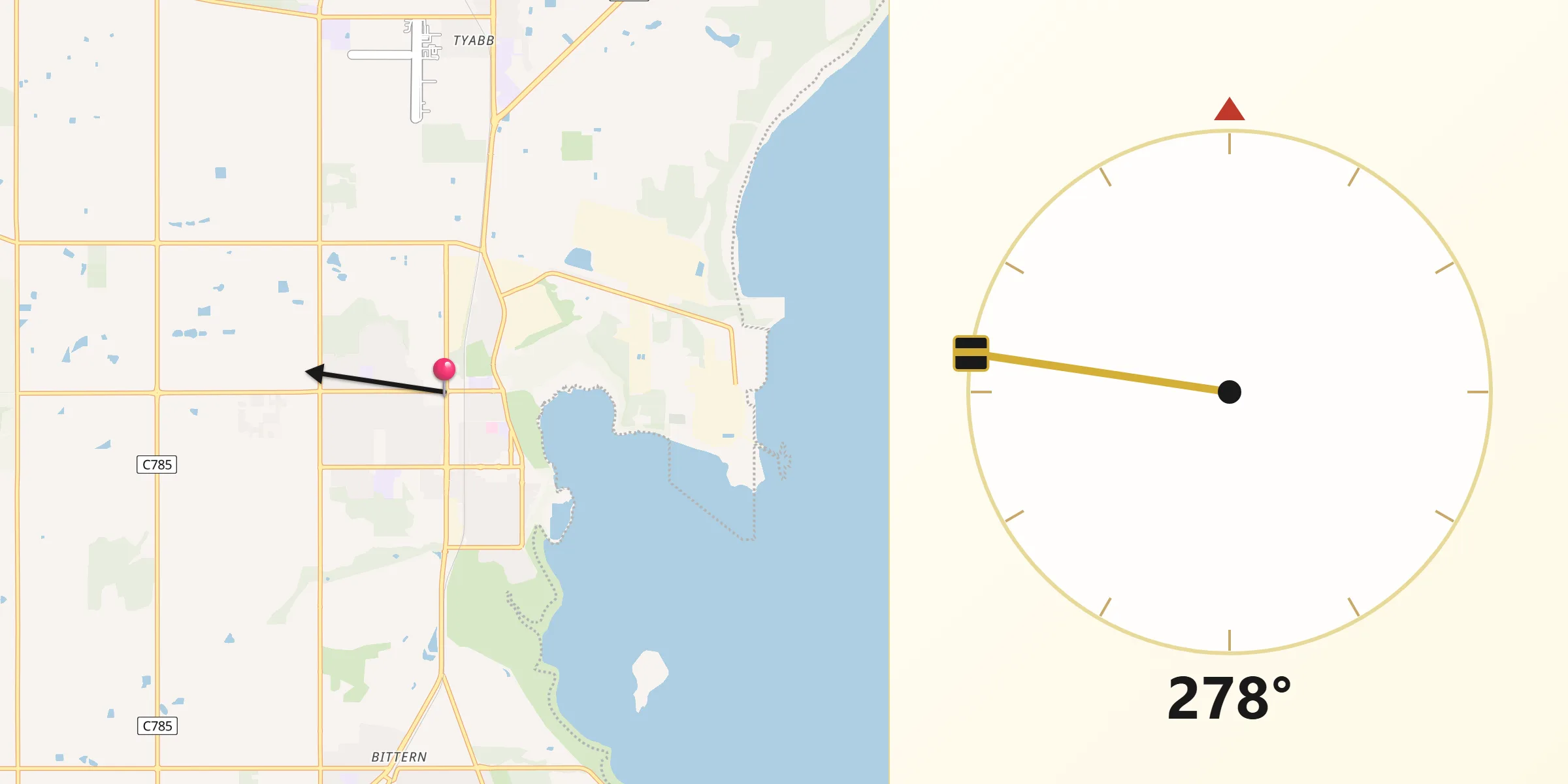 Qibla Direction from Hastings