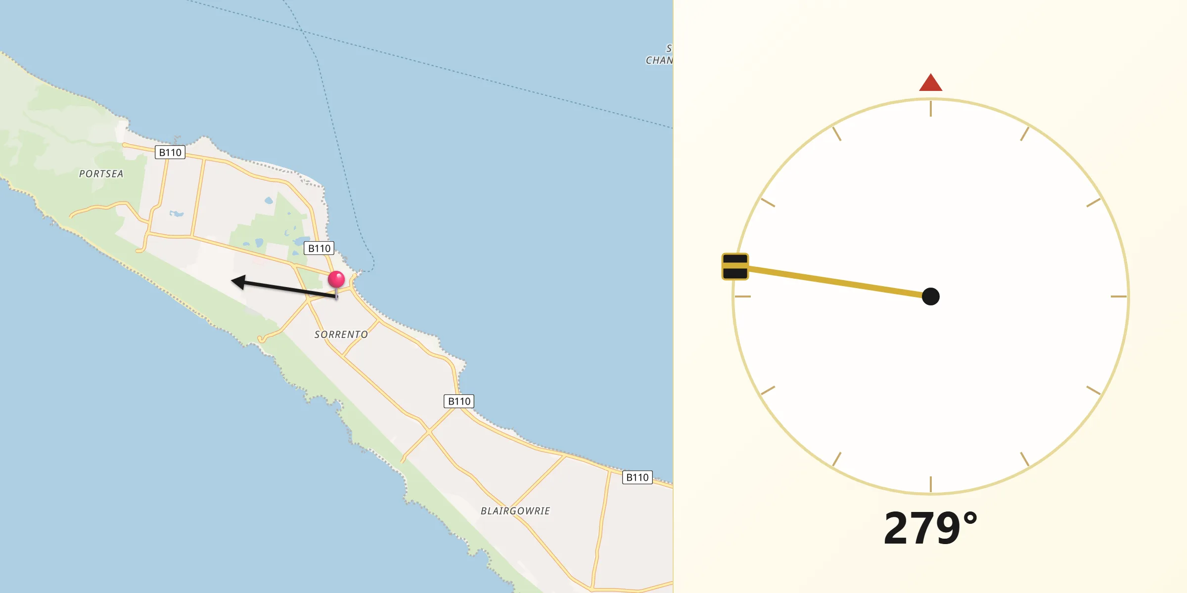 Qibla Direction from Sorrento