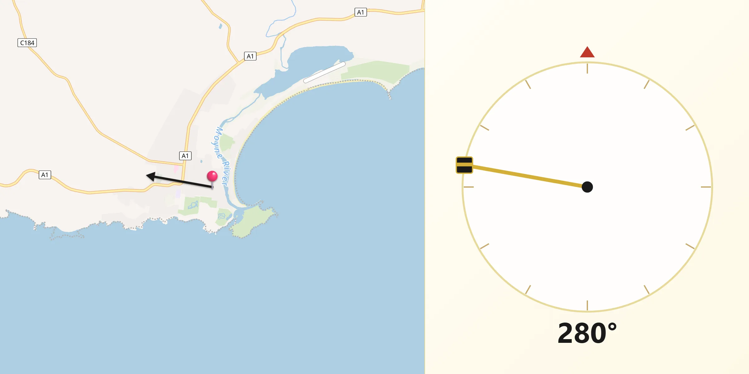 Qibla Direction from Port Fairy